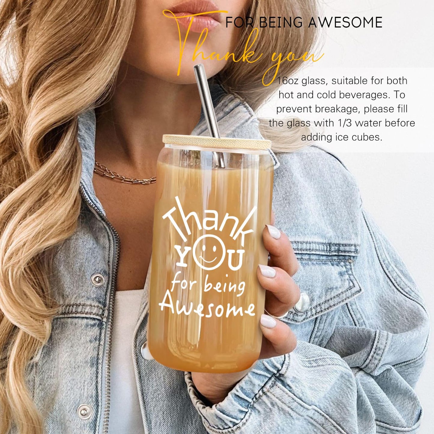 iAOVUEBY Thank You Gifts for Women, Employee Appreciation Gifts Baskets for Women Coworkers Nurse Teacher Secretary Mentor Leader Friend, Thank You Gift Box with 16oz Being Awesome Glass