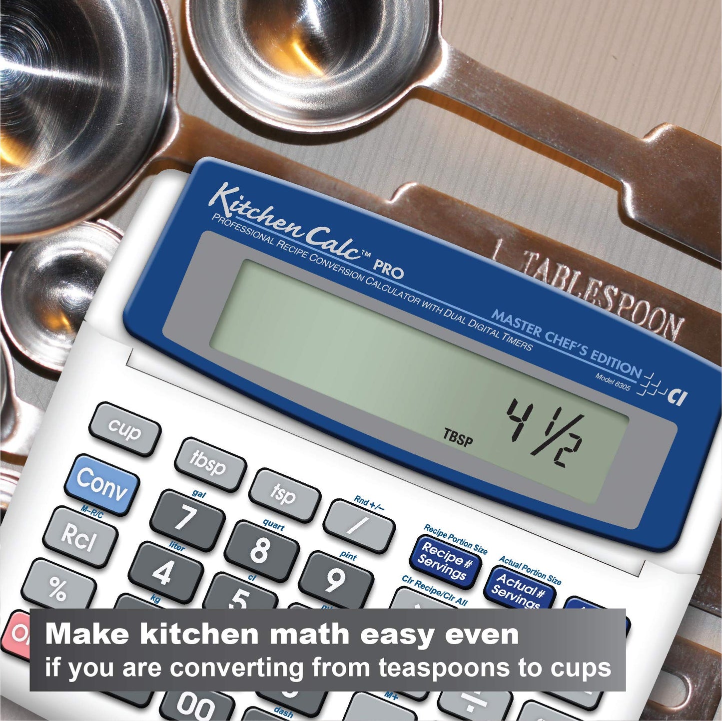 Calculated Industries 8305 KitchenCalc PRO Recipe Conversion & Culinary Math Calculator has 2 Digital Timers for Chefs, Students, Home Cooks, Bakers, Brewers & BBQers | Recipe Scaling | Portion Sizing