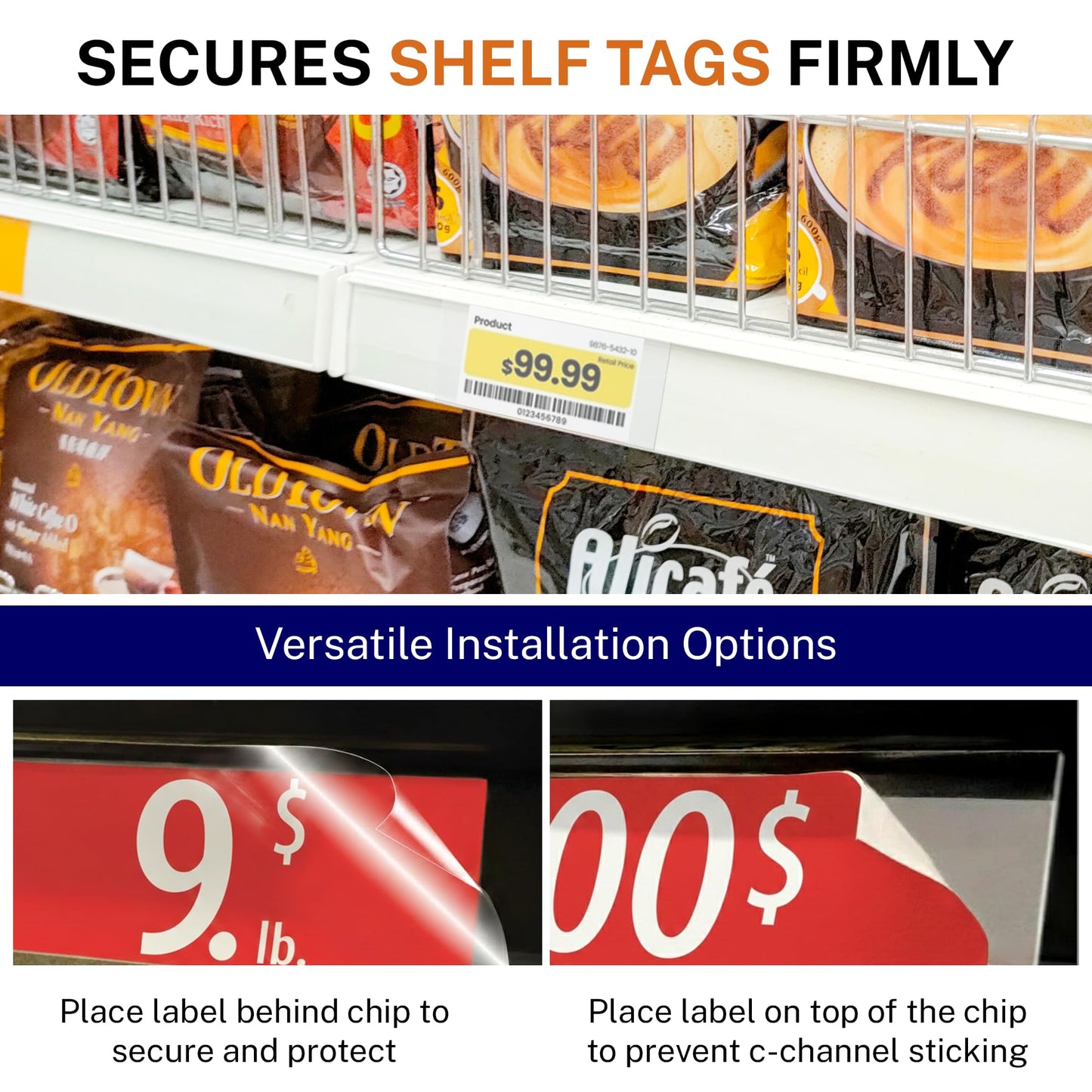 CinchSigns Clear Plastic Label Holder - Shelf Price Tag Holder, 1000 Count Bulk Bundle - 10mm Thick Glossy Chips for Retail Merchandising, Warehouses and Professional Store Display - 3.5"L × 1.25"H