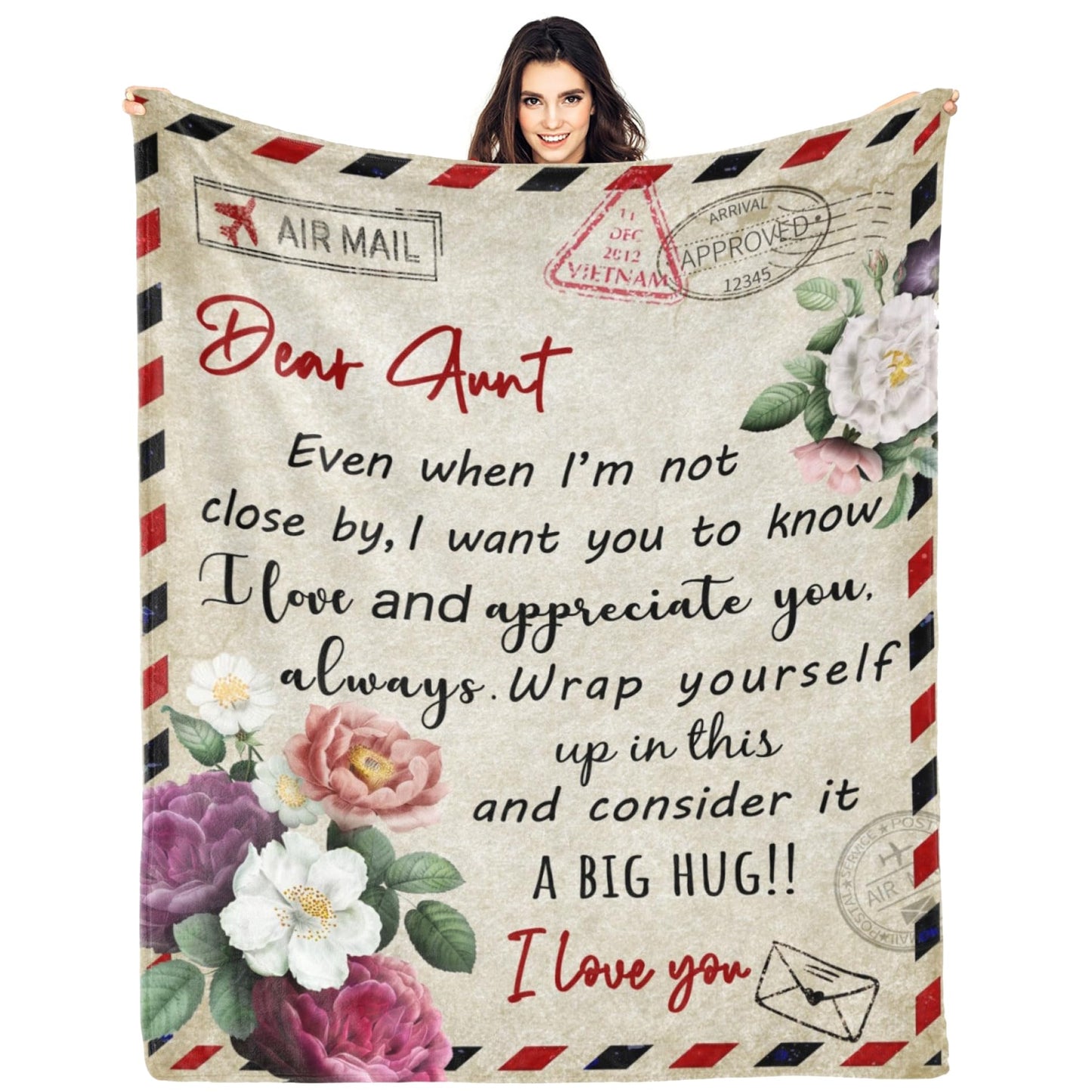 GWLCGFY Aunt Gifts Blanket, Best Aunt Ever Gifts, for Aunts from Niece/Nephew, 60"x50" Throw Blanket