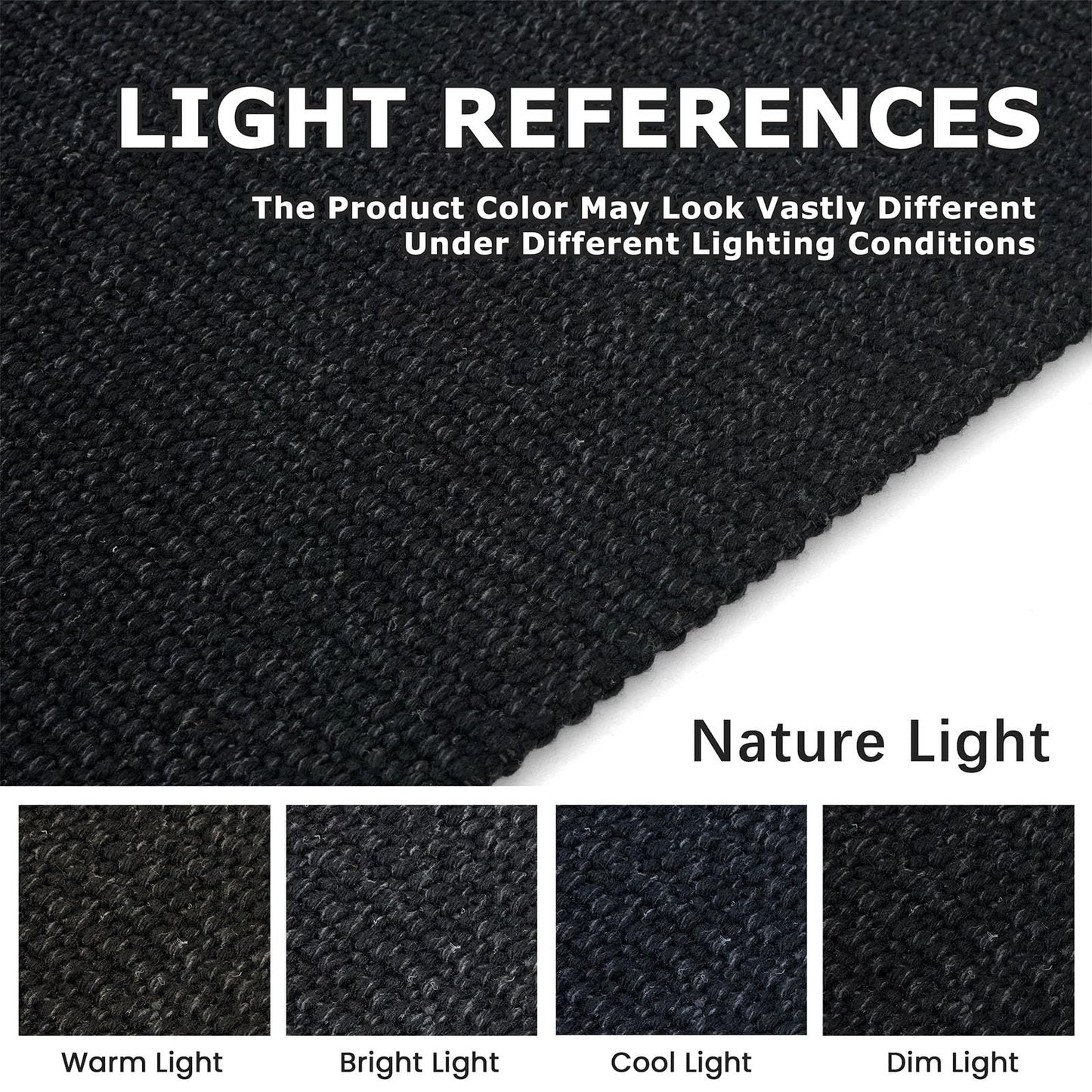 KOZYFLY Washable Entryway Rug 3x5 Ft Area Rugs Cotton Rubber Backed Throw Rugs Indoor Door Mat Kitchen Rugs Braided Floor Carpet for Front Entrance Kitchen Living Room, Black