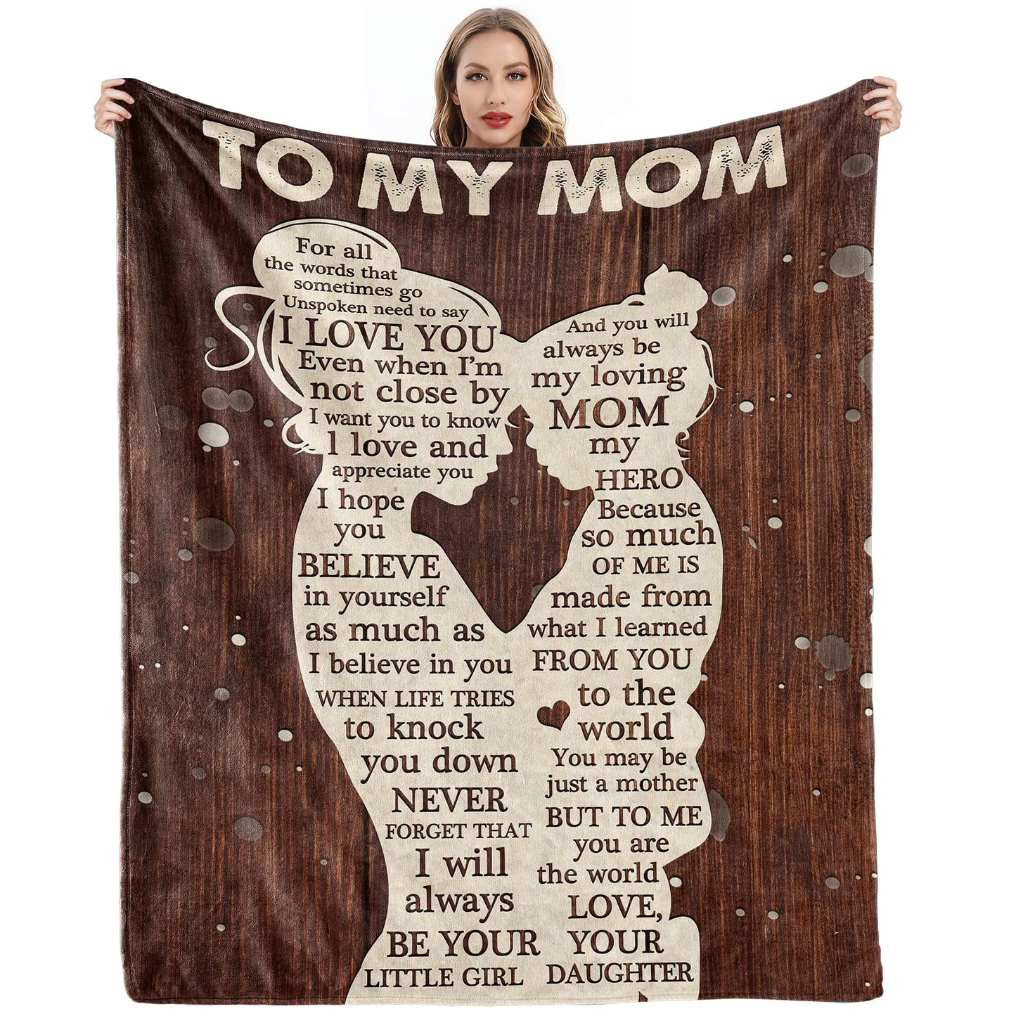 lpmisake Gifts for Mom from Daughter, Mothers Day Birthday Gifts for Mom, Great Mother Gifts, Blanket Presents for Mother's Day, Christmas, Soft Cozy Flannel Custom Throw Blanket 60x50 Inches
