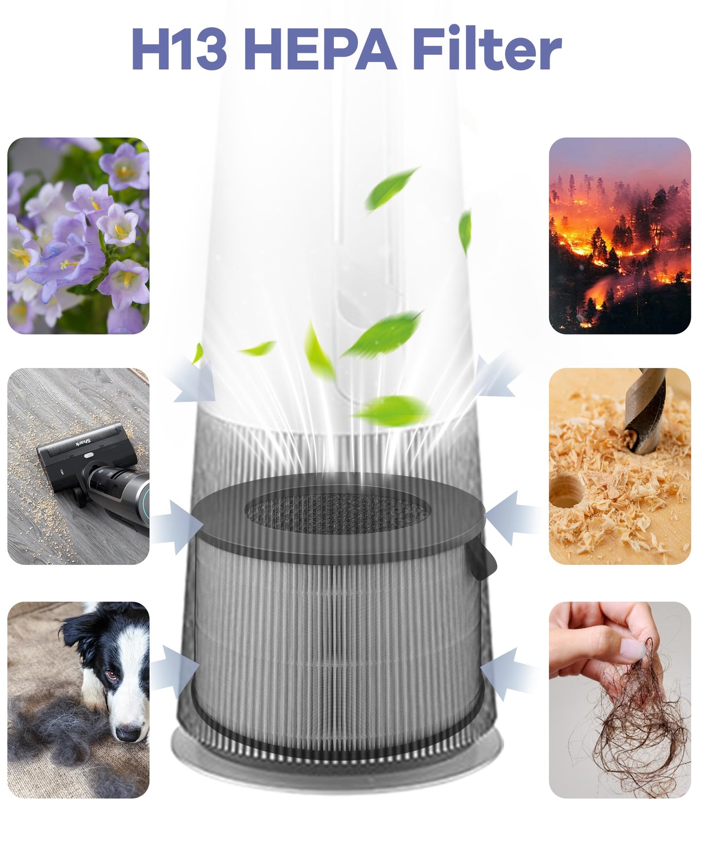 Popurure U9C Filter Replacement Compatible with LG PuriCare AeroTower Fan, for U9CV1C / U9CV2B / U9CS1C Air Purifier Filter, 3-in-1 Filter and Activated Carbon Filter (1 Pack)