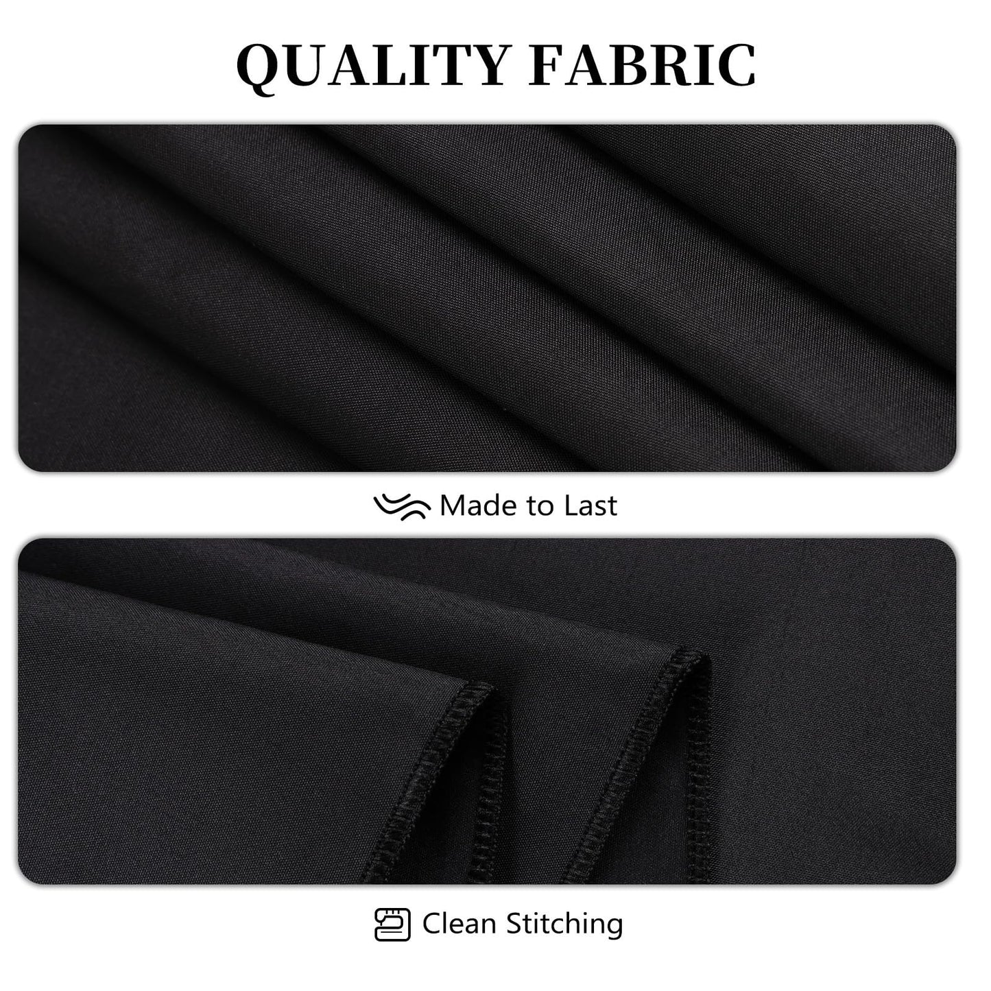 RestfulGlow 8 Pack Black Tablecloth 60 x 126 Inch Rectangular Table Cloth for 8 Foot Rectangle Tables, Wrinkle Resistant Washable Polyester Fabric Table Covers for Wedding Party Banquet Buffet