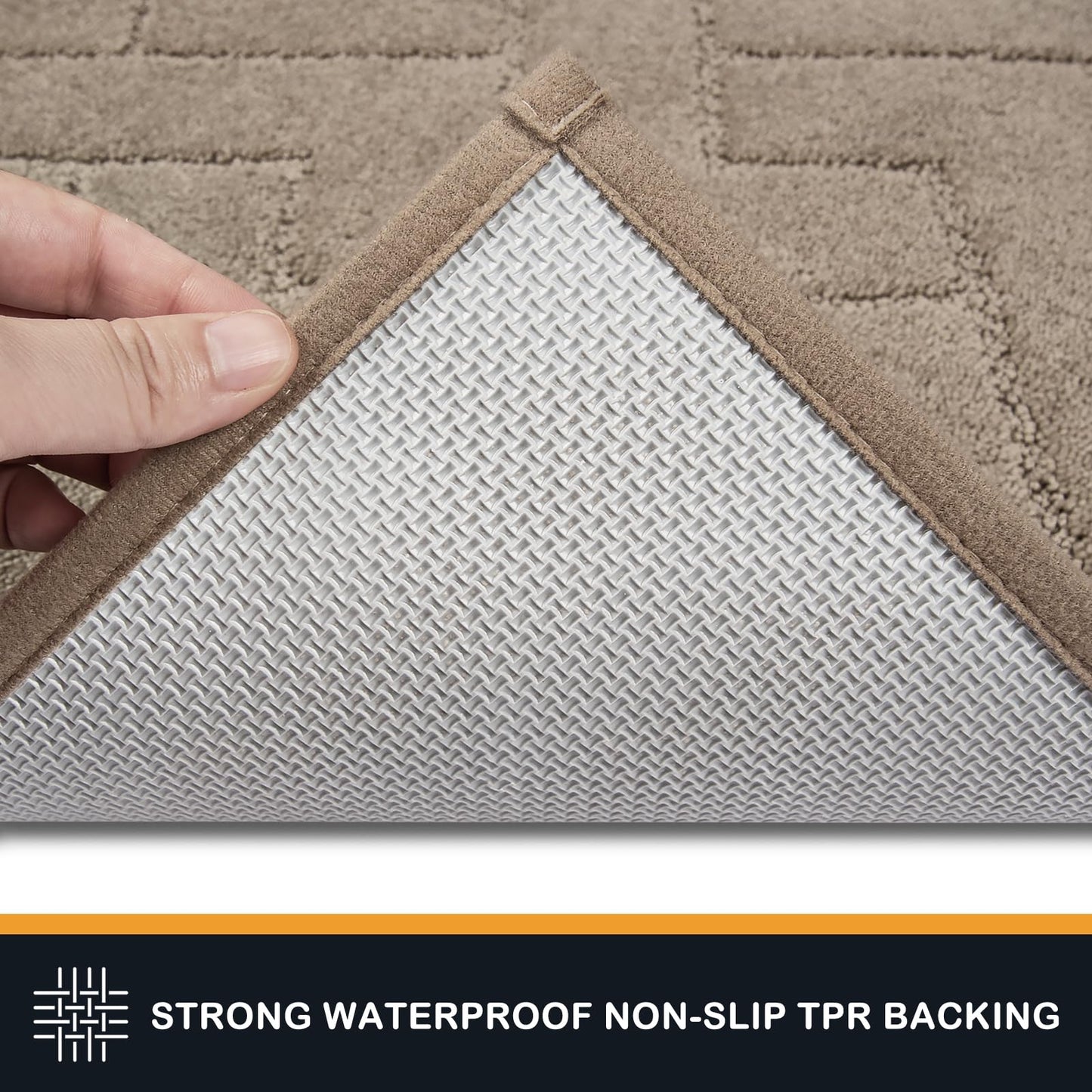 PURRUGS Dirt Trapping Door Mat 32" x 47", Non-Slip Machine Washable Entry Rug, Dog Doormat, Indoor Front Door Mat, Super Absorbent Entryway Rug for Muddy Shoes & Paws, Taupe