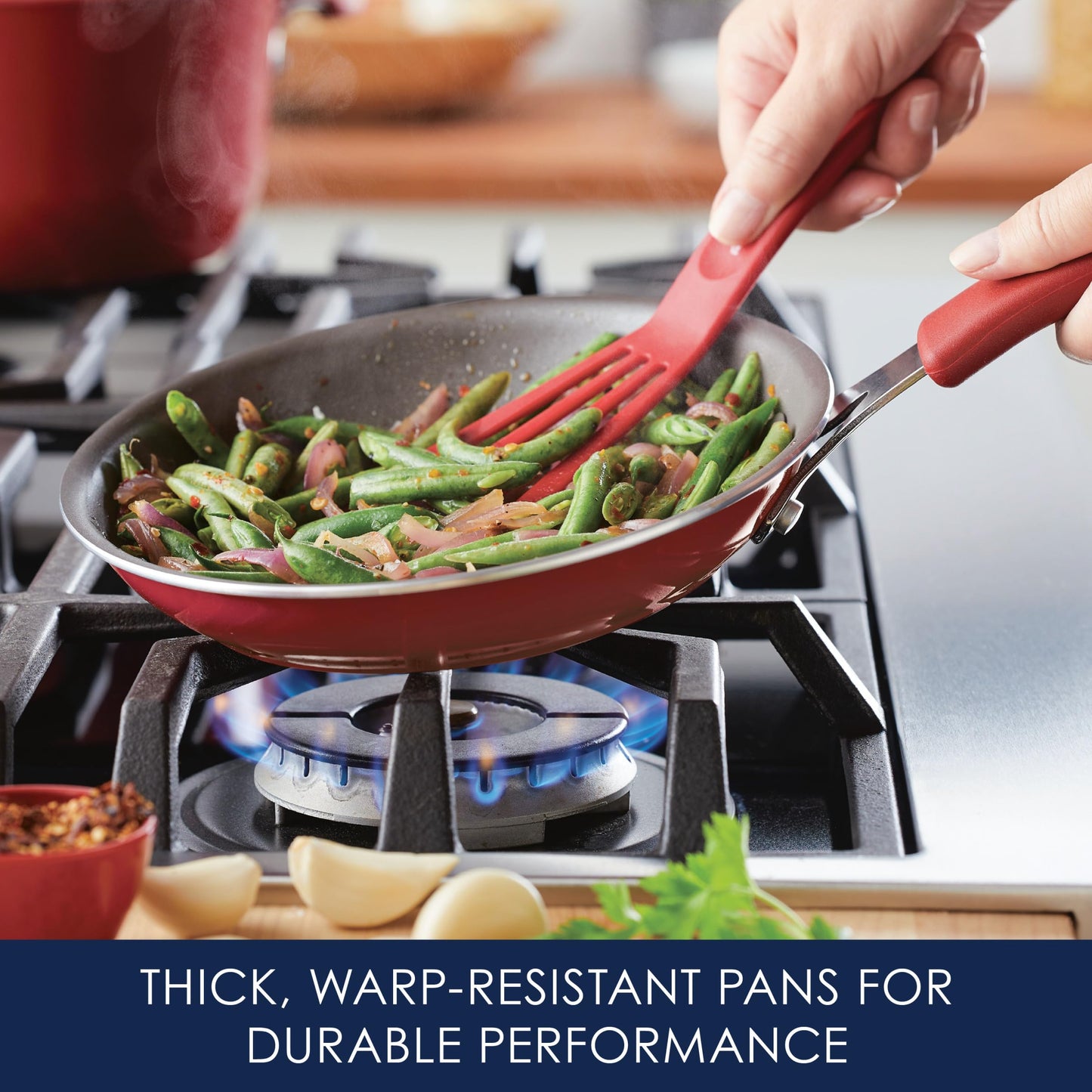 Rachael Ray Cook + Create Nonstick Frying Pan/Skillet, 8.5 Inch, Red