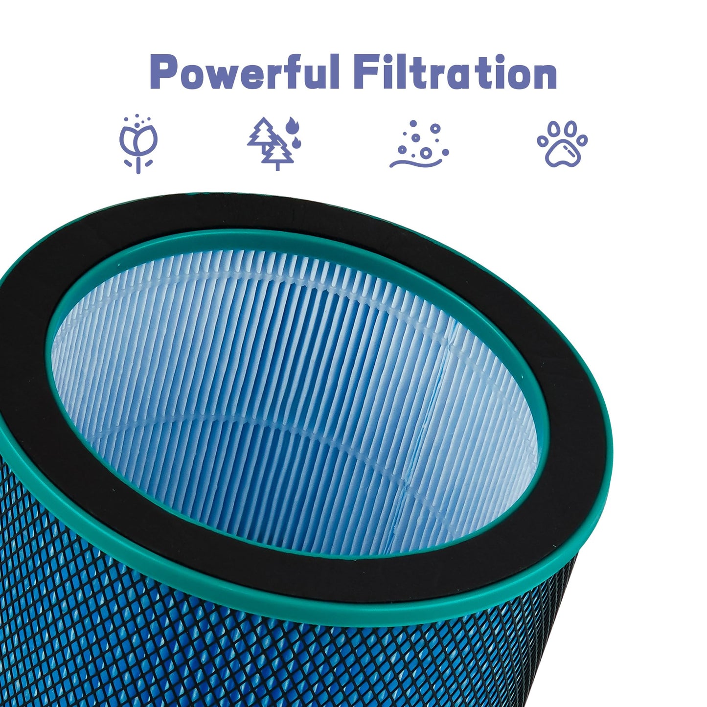 Popurure R021/ R020 Replacement Filter Compatible with R21/R20 (SKJ-CR021 SKJ-CR020) Bladeless Tower Fan and Air Purifier 2-in-1 Medium, with H13 HEPA Filter - 2 Pack