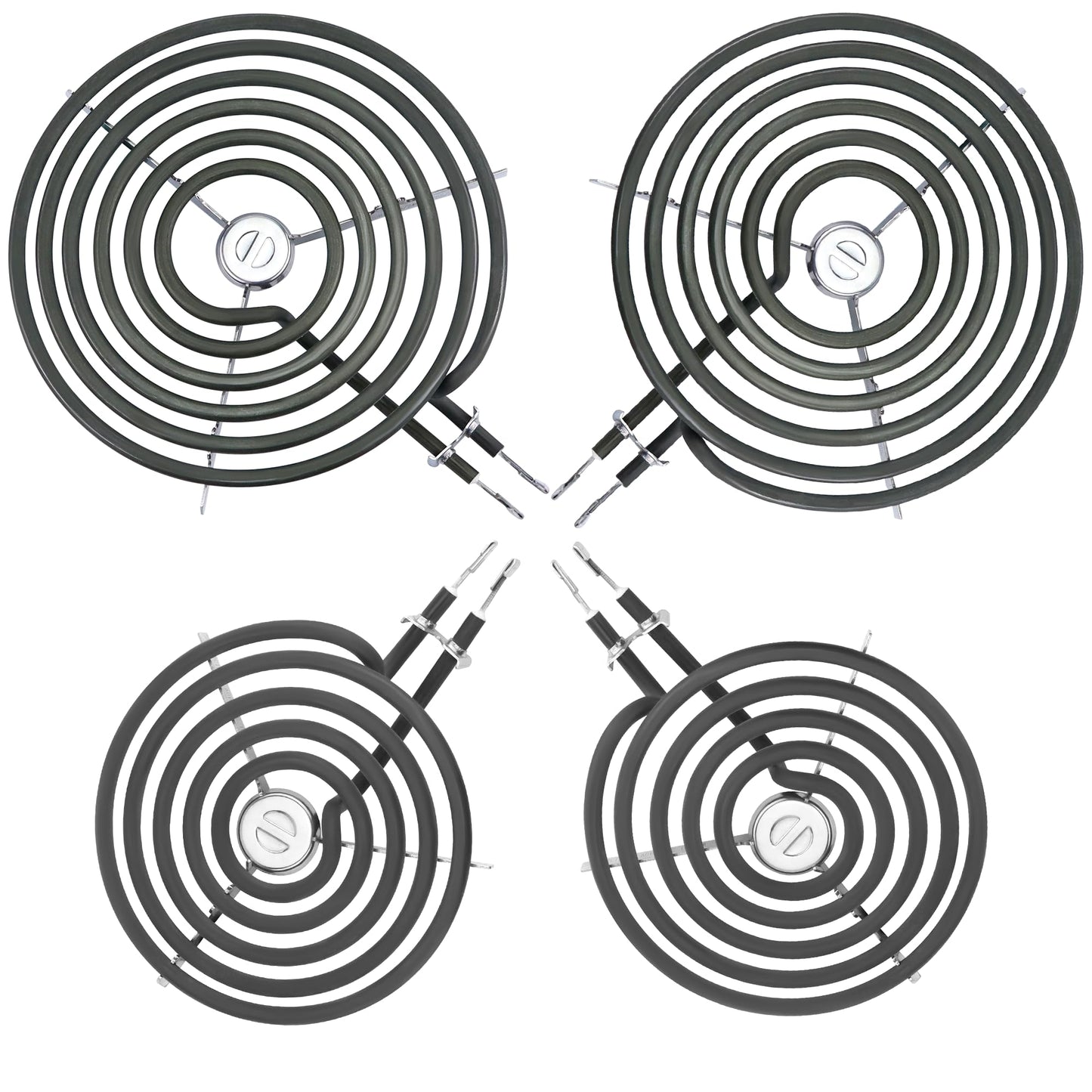 WB30M1 WB30M2 Electric Stove Burner Replacement 4Packs,Includes 2 WB30M1 (6") and 2 WB30M2 (8")-By MIFLUS,Compatible for G-E Hot-point Ken-more Range Stove Electric Burner