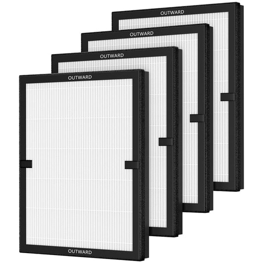 4 Pack E-200 Air Filter Compatible with LUNINO E-200 Air Purifier Filter Replacement 3 Stage Strong and Efficient Filtration For LUNINO Home Large Room up to 1740sq.ft