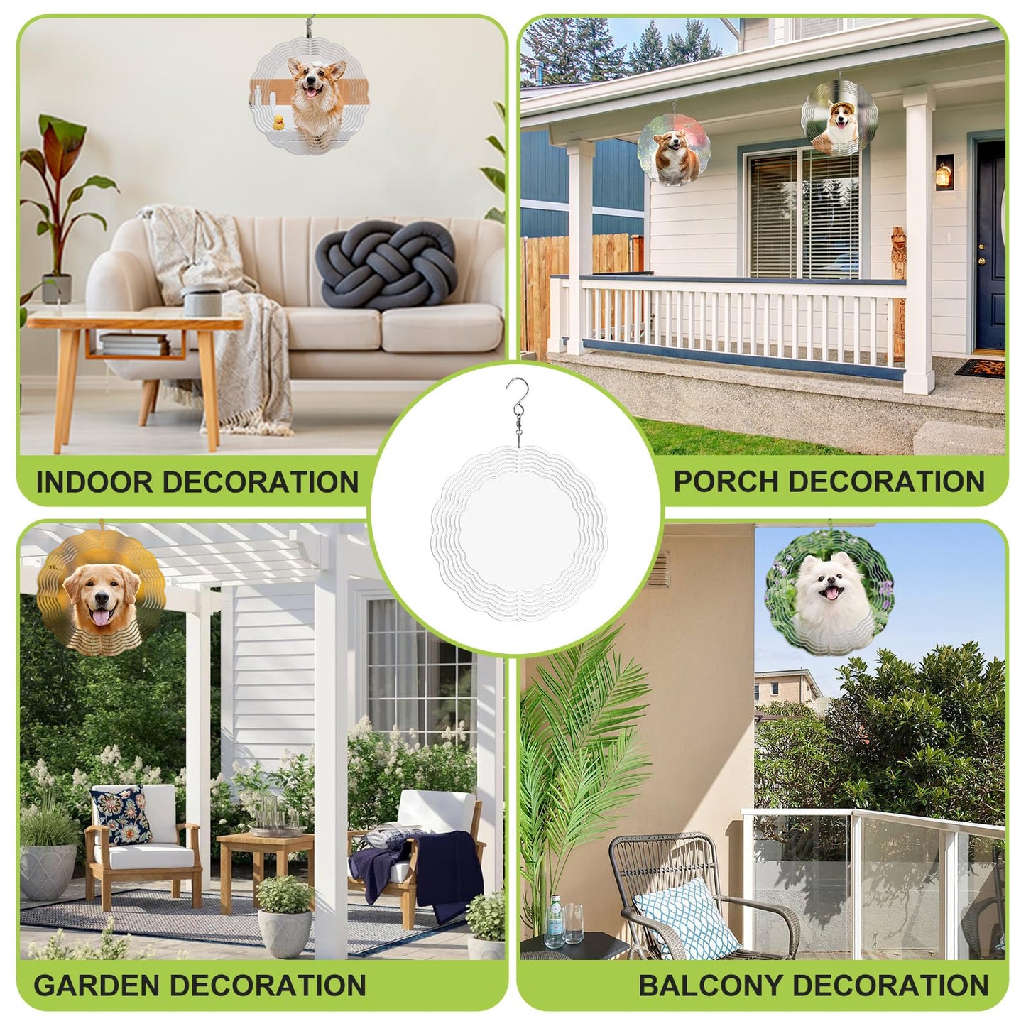 10 Pack Sublimation Wind Spinner Blanks 10 Inch,3D Wind Spinners Sublimation Blanks Products Bulk Aluminum Metal Sublimation Blank Wind Spinner for DIY Gift Indoor Outdoor Decoration