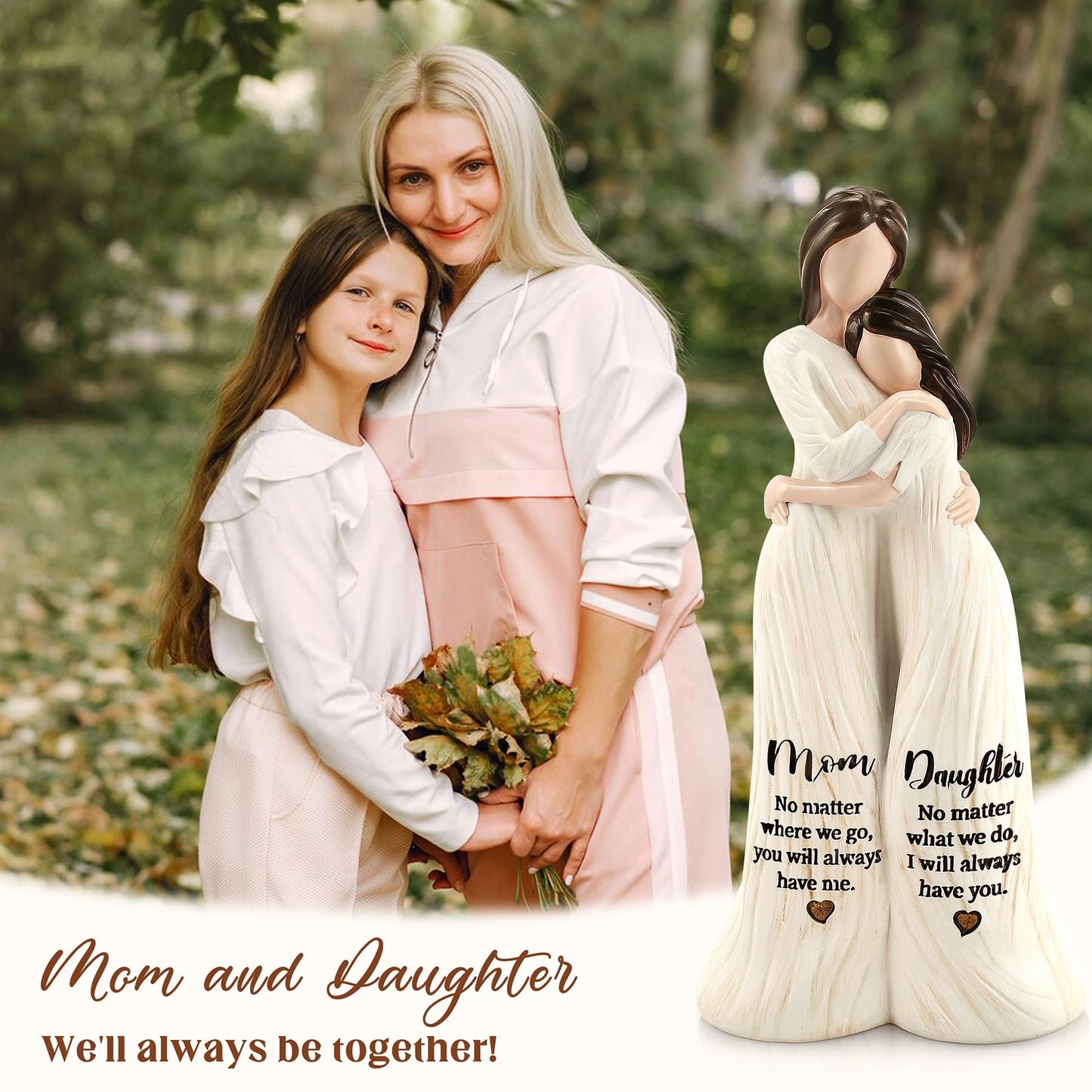 Mom Birthday Gifts from Daughter, Gift for Moms and Daughters, Mom and Daughter Figurines, Mom's Gifts from Daughter, Gift for Mother's Day Birthday, Sculpted Hand-Painted Figurine