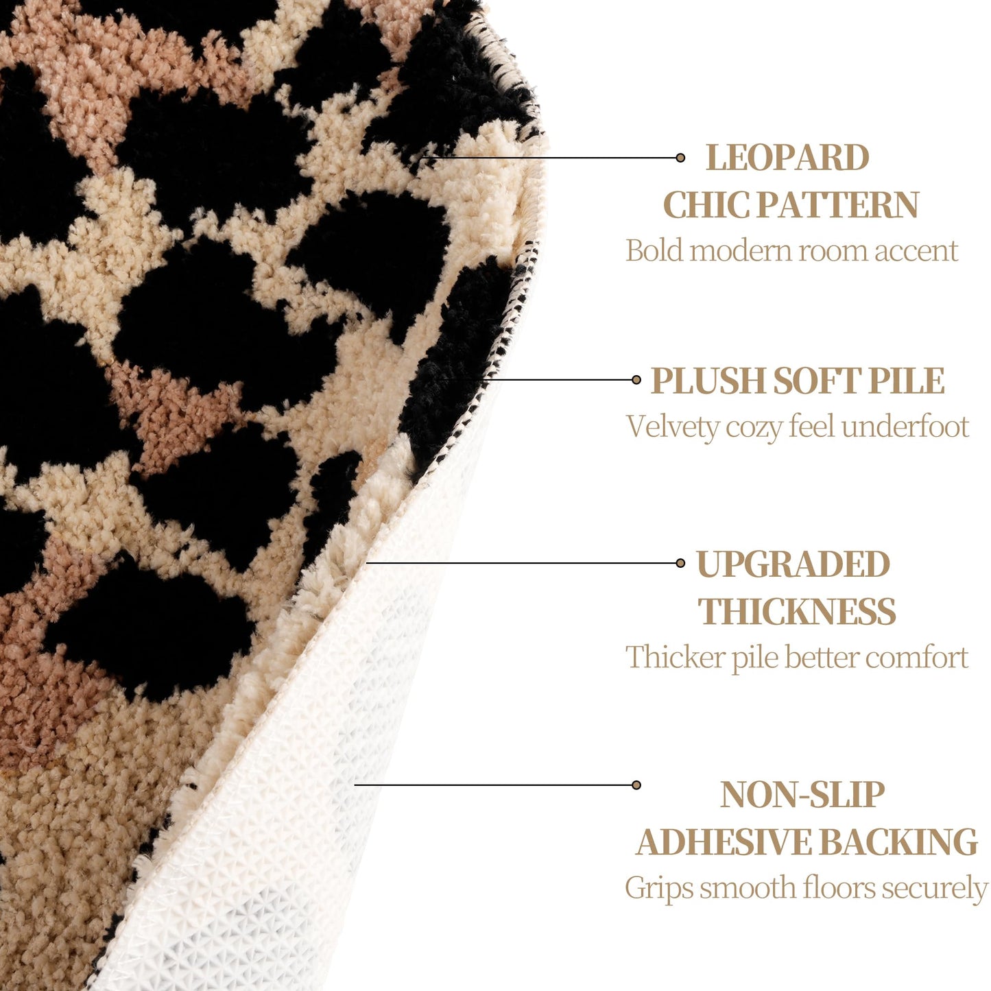 Dripykiaa Cheetah 8 Ball Rug Room Decor 24" Round Leopard Print Room Decor, Soft Plush Area Rug for Trendy Bedroom, Living Room, Dorm, Modern Aesthetic Home Accents for Women & Teens