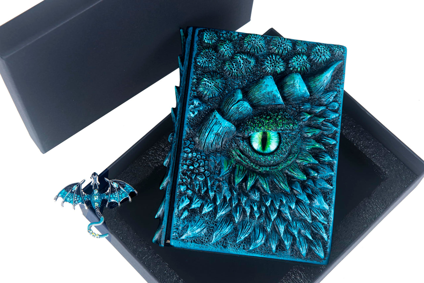 3D Dragon Eye Embossed Journal,Resin Engraving Notebook,Dnd notebook for Dragon Lovers ，Blank Paper,Hardcover Travel Notepad for Writing,Sketchbook,Collection,Gift,Decoration A4 and A5 Size (A5-Blue