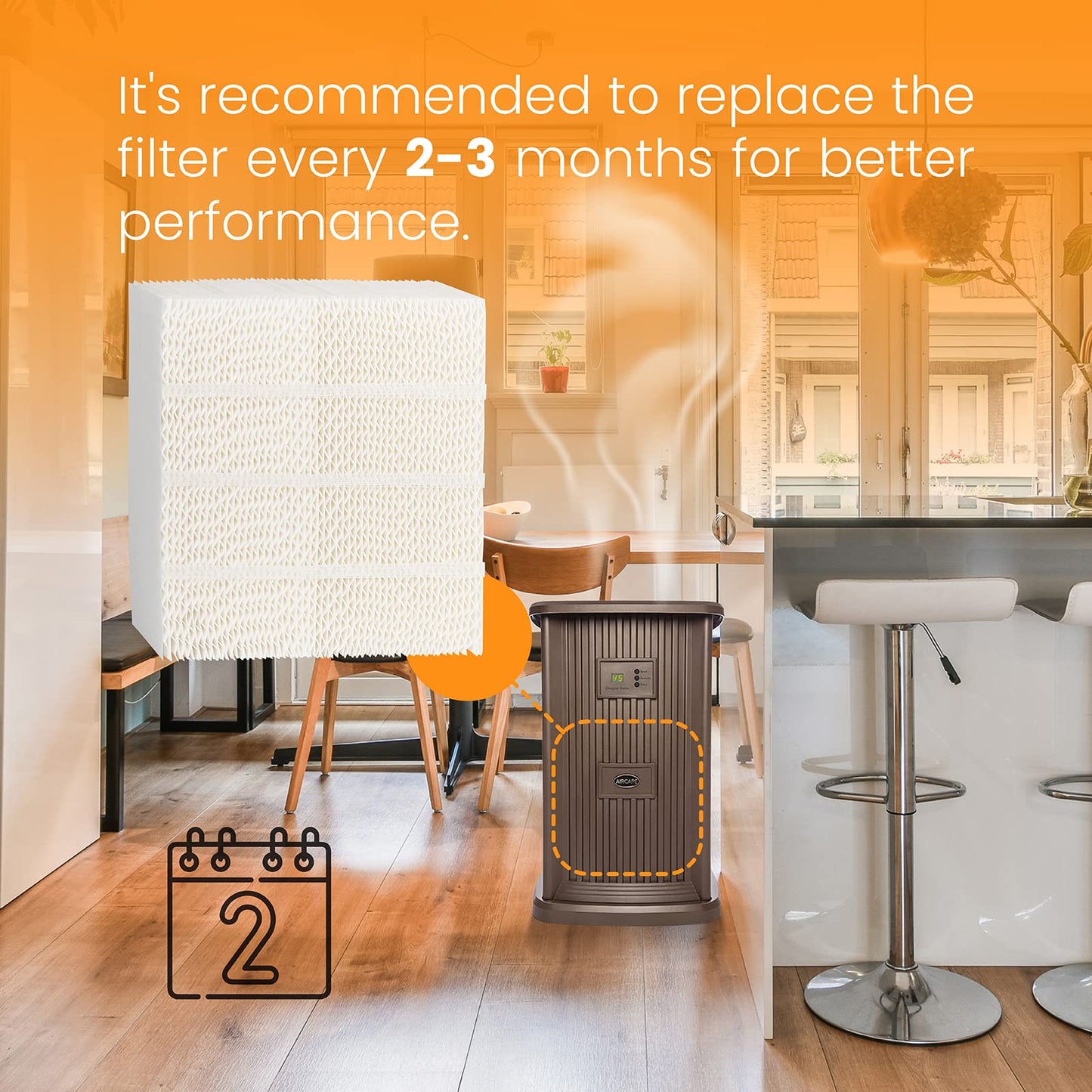 ANTOBLE 1043 Super Humidifier Wick Filter Replacement for Essick Air AIRCARE EP9500 EP9700 EP9800 EP9R500 EP9R800 826000 831000 and Bemis Space Saver 800 8000 Series Evaporative Humidifiers (2 Pack)