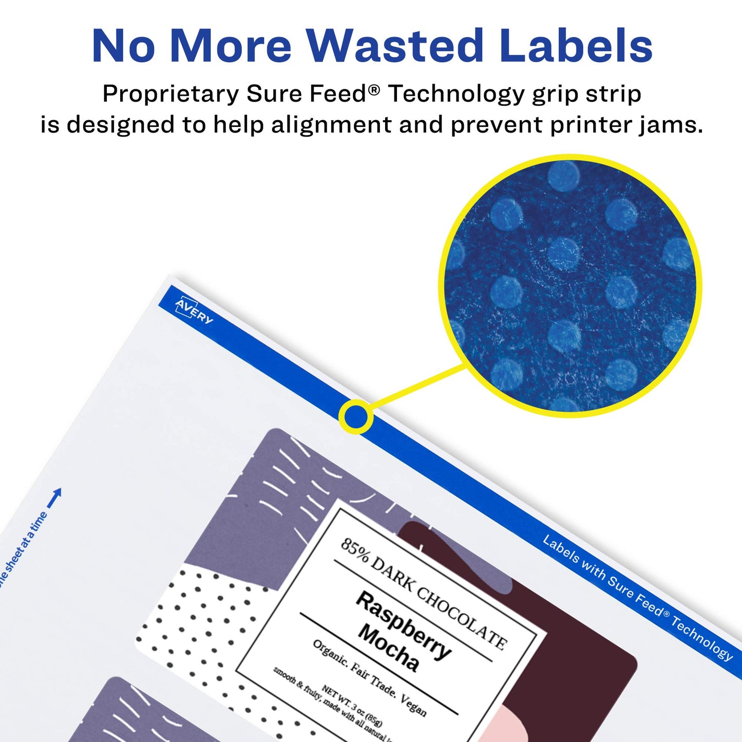Avery Matte White Rectangle Labels, Sure Feed Technology, 3" x 5", 150 Matte White Printable Labels