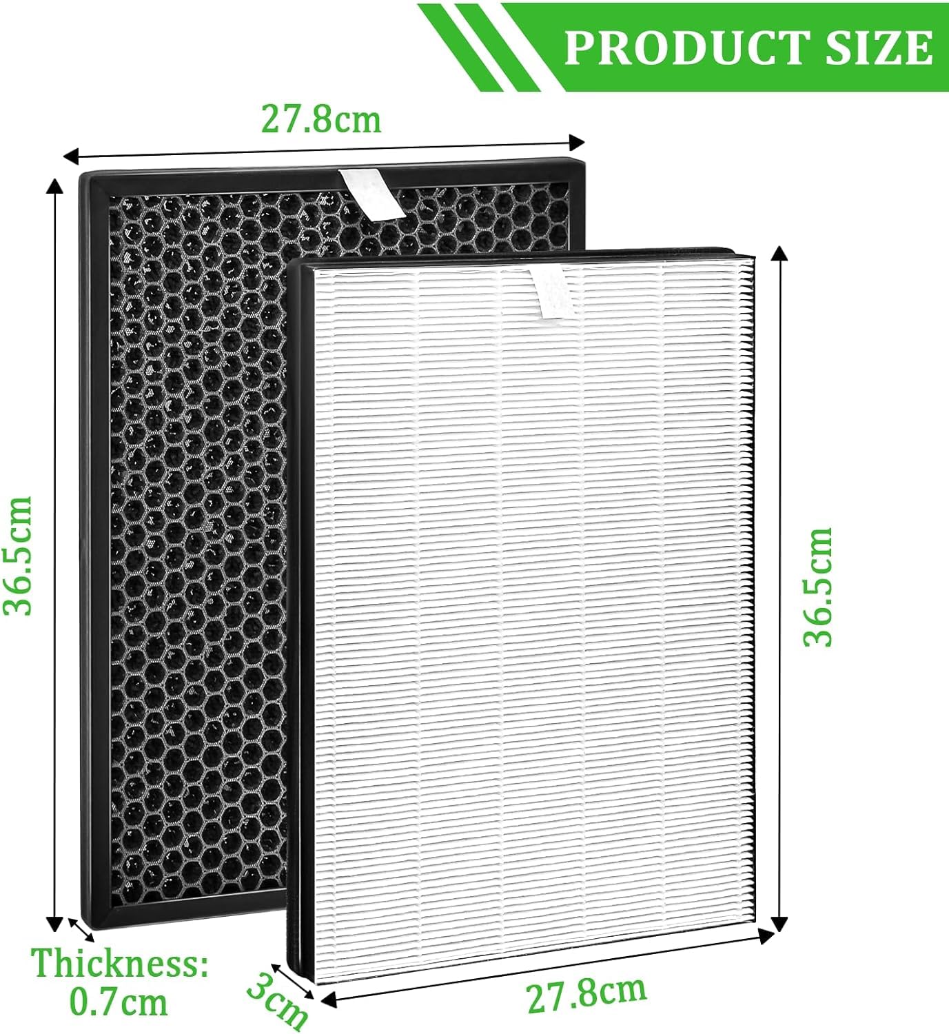 FY1413/40 Active Carbon & FY1410/40 HEPA Replacement Filter Set Compatible with Phil-lips Purifier Series 1000 1000i, Replace AC1214 AC1215 AC1217 AC2729