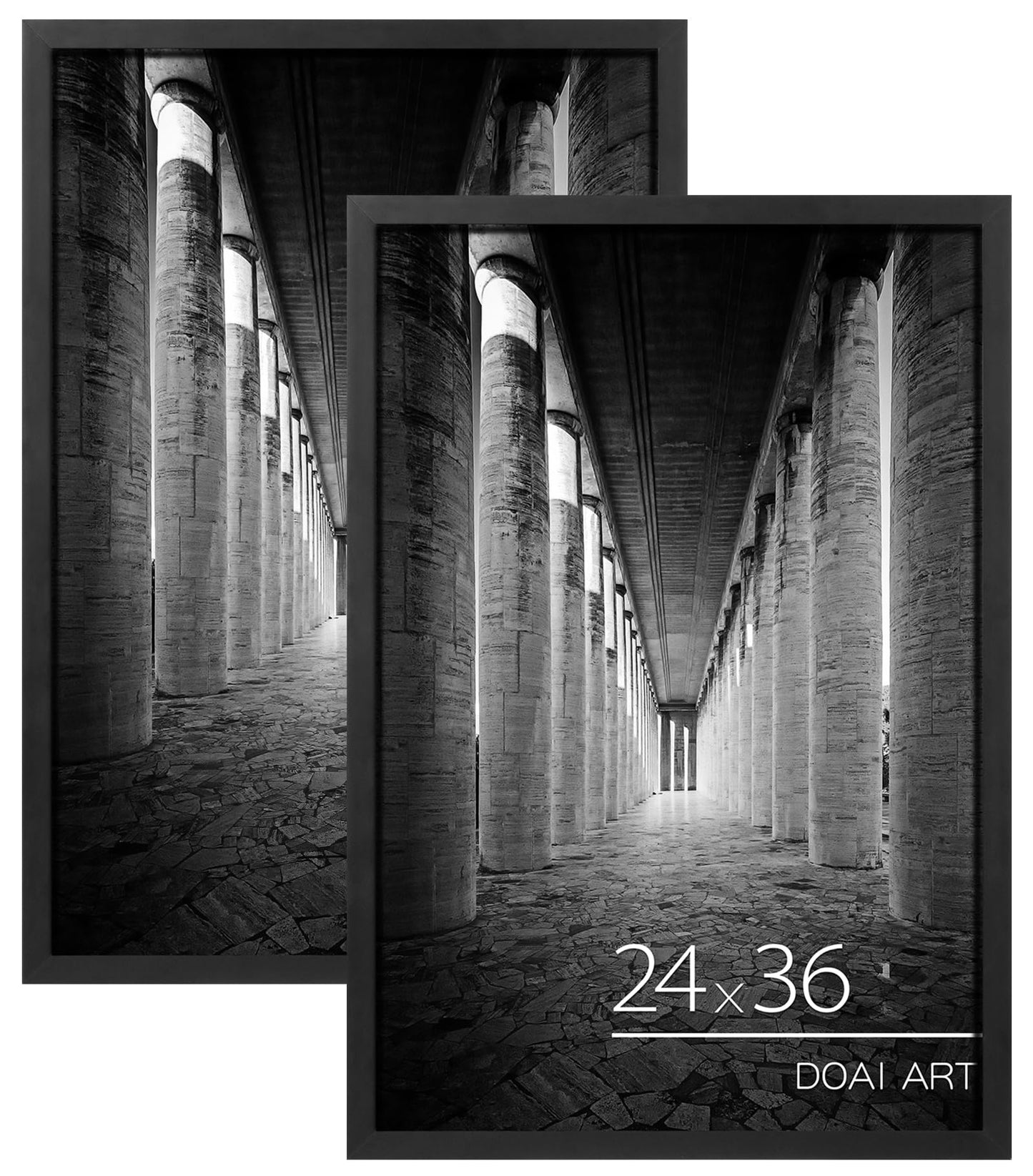 DOAI ART 24x36 Poster Frame Black 2 Pack, Poster Frames 24 x 36 inches or 24x36 Picture Frames with HD Plexiglass for Horizontal or Vertical Wall Mounting, Durable Scratch-proof Safe and Artistic