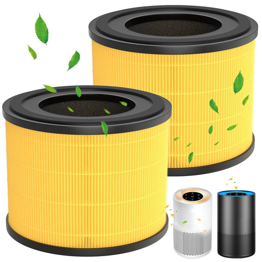 2 Pack AP-S0610L Pet Filter Replacement for MOOKA AP-S0610L Air Purifier, 3-IN-1 Hepa Filter, High-Efficiency Activated Carbon Air Filter for Pet Odor, Dander, Yellow