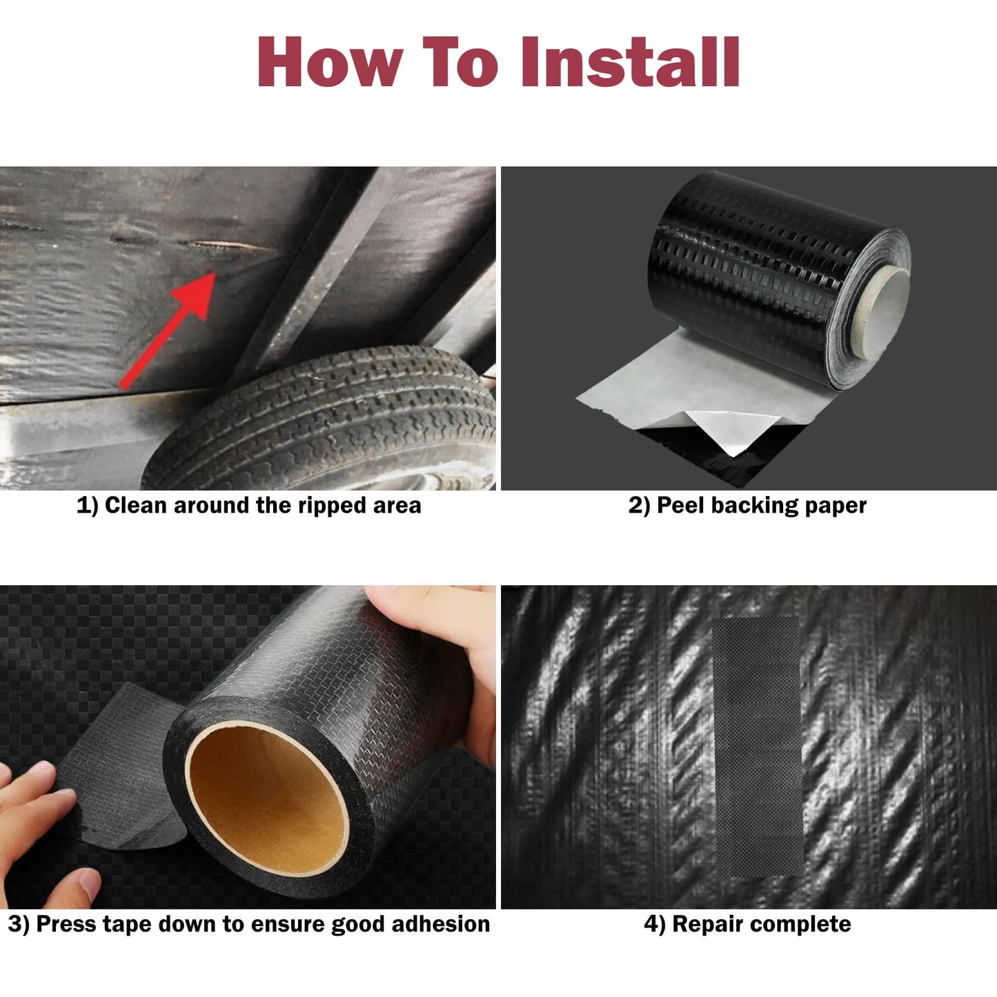 Lumintrail Flex Mend Mobile Home RV Underbelly Pan Bottom Board Repair Tape | 4" x 108' | Permanent Adhesive Patch Repair for Mobile Homes, RV, Vapor Barrier | with a Keychain Light