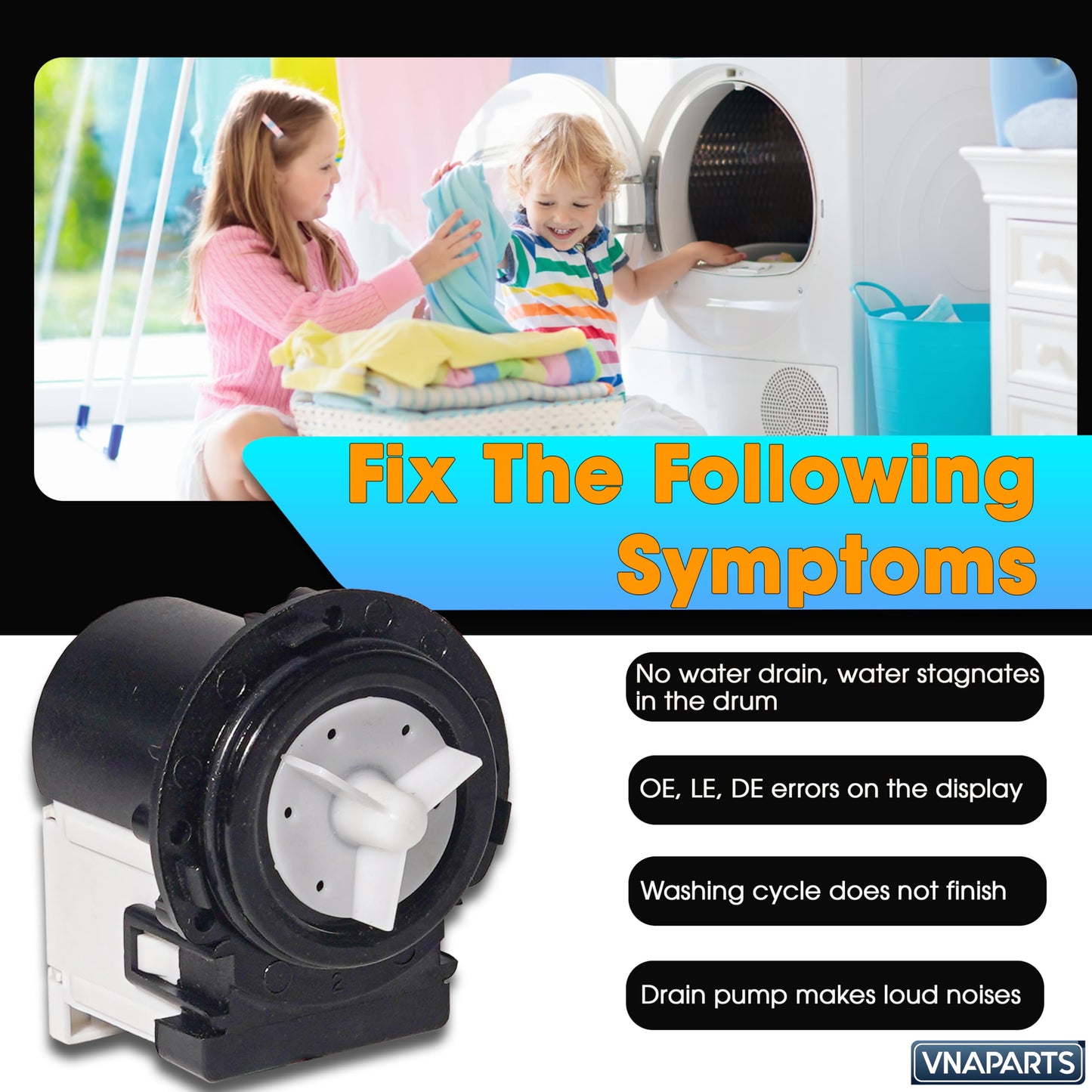 【2025 Upgraded】WM4270HVA Washer Drain Pump Motor for LG LG WM4270HWA WM4370HKA WM4370HWA WM5000HWA WM5000HVA WM0642HW WM0642HS Washer Machines