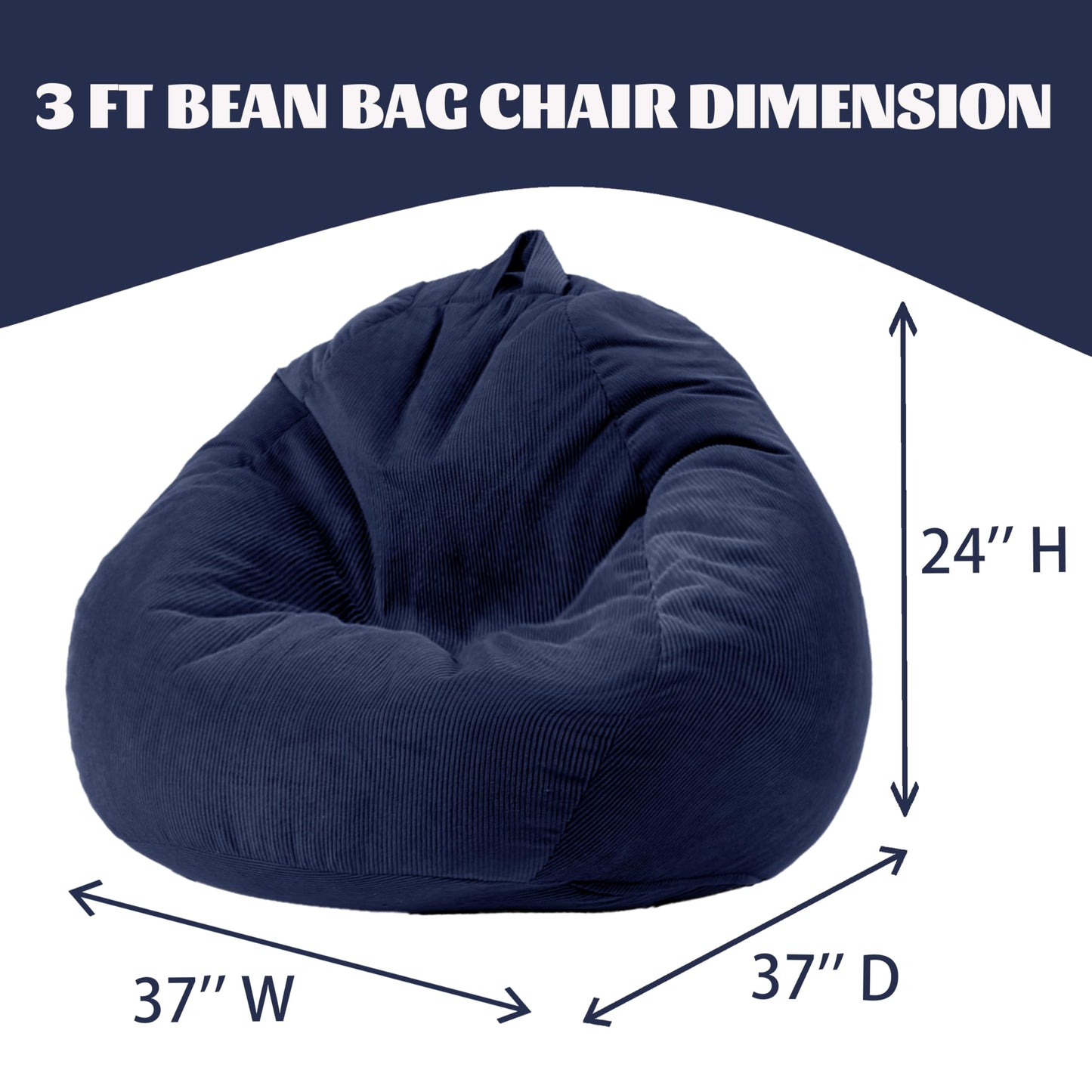 Gurxien Bean Bag Chairs for Kids Chair Round Sofa Memory Foam Filling Reading Gaming Sofa for Living Room Bedroom