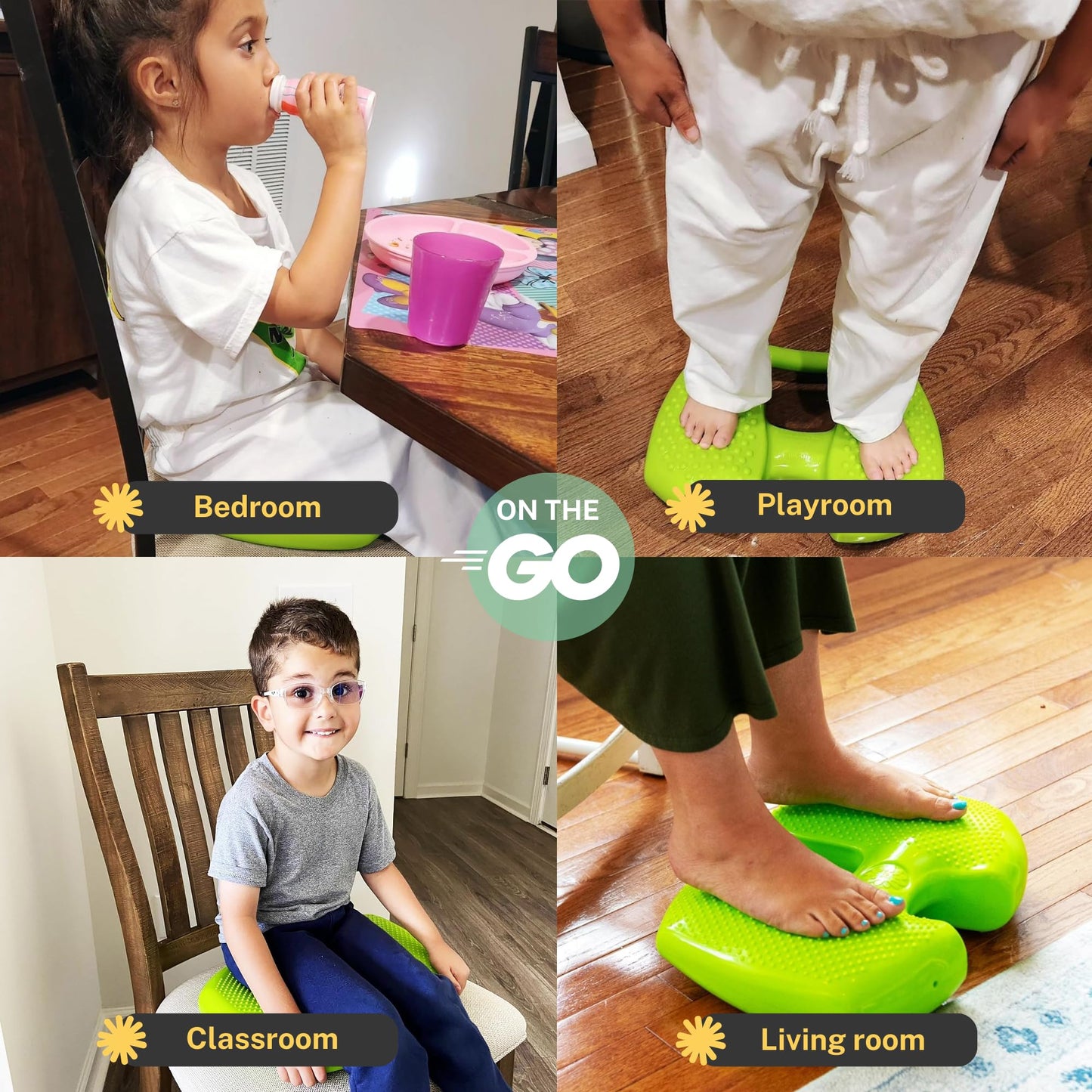 Special Needs Essentials FocusPad Seat & FocusPad 3-in-1 | Sensory seat | ADHD Tool | Anxiety Stress Relief… (Lime Green, 1 Count (Pack of 1))
