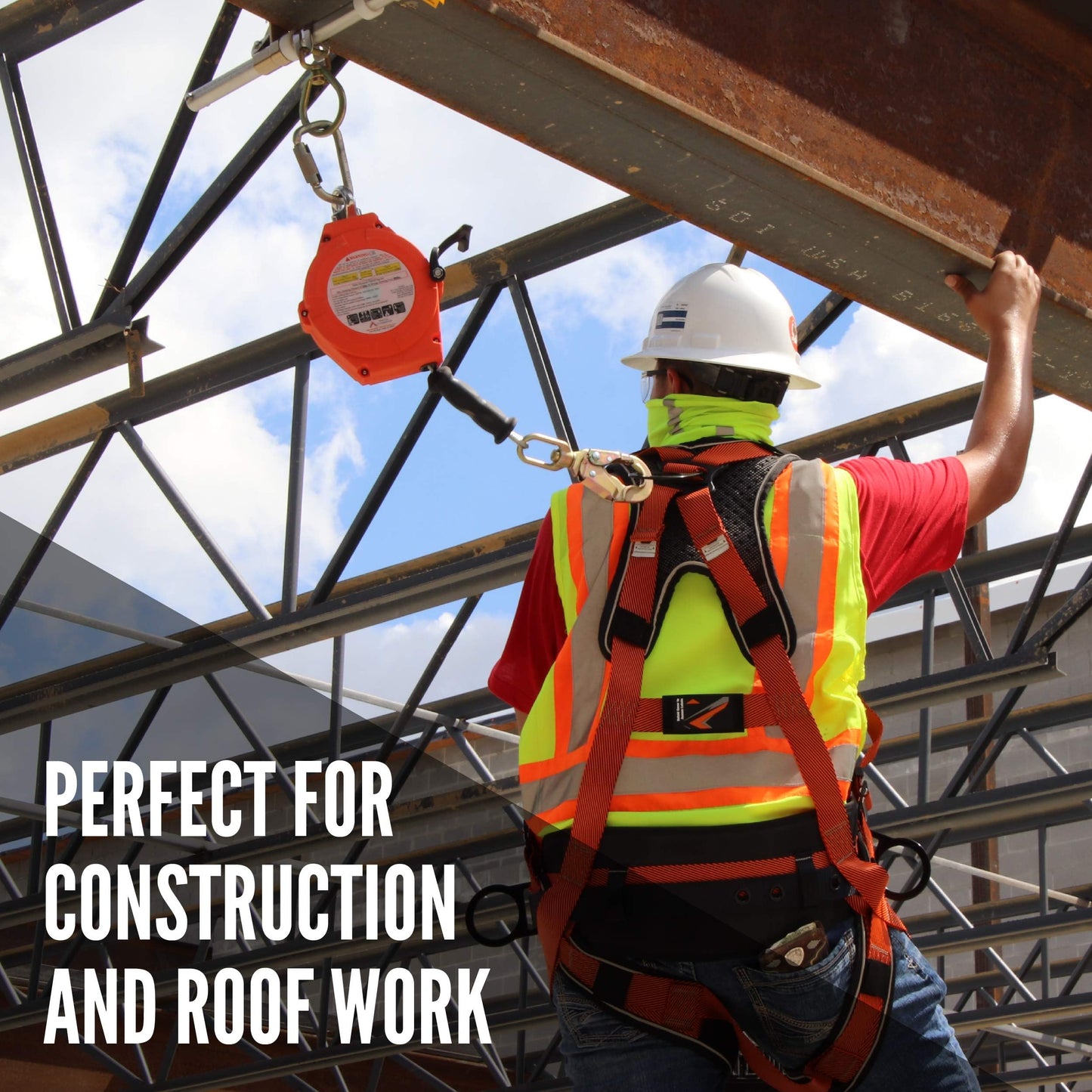 Malta Dynamics Warthog Comfort MAXX - Safety Harness for Construction – Fall Protection Equipment with Removable Belt and Lumbar Support, Side D-Rings, and Padding, OSHA & ANSI Compliant (L-XL)