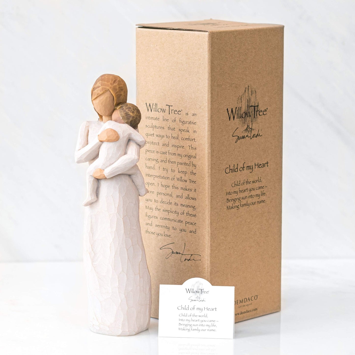 Willow Tree Child of My Heart, Into My World You Came, Bringing Sun into My Life, Making Family Our Name, for New, Adoption, or Blended Families, Sculpted Hand-Painted Figure