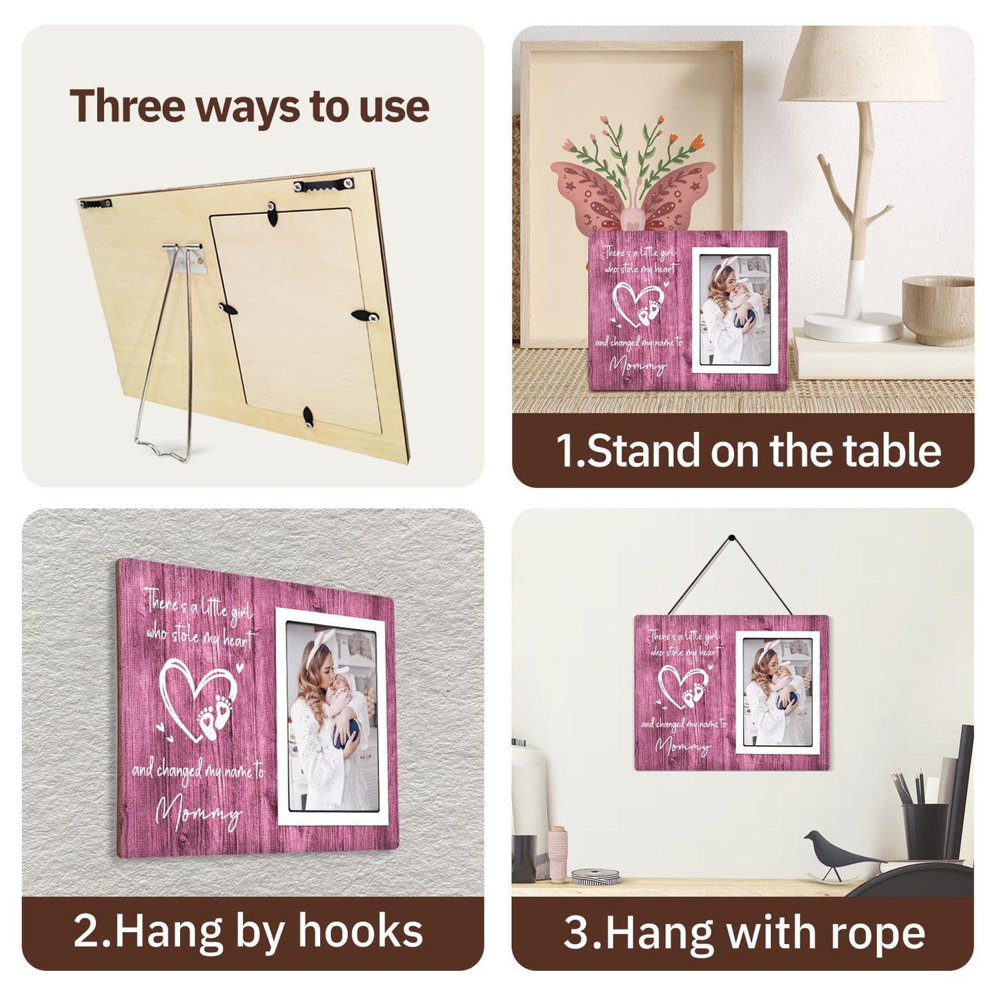 SteadStyle Mothers Day New Mom Gifts for Baby Girl – Mom Picture Frame from Newborn Daughter, Shower Gift for Girl, First Mother’s Day Present, Registry Must Have Keepsake, Fits 4x6 Photo