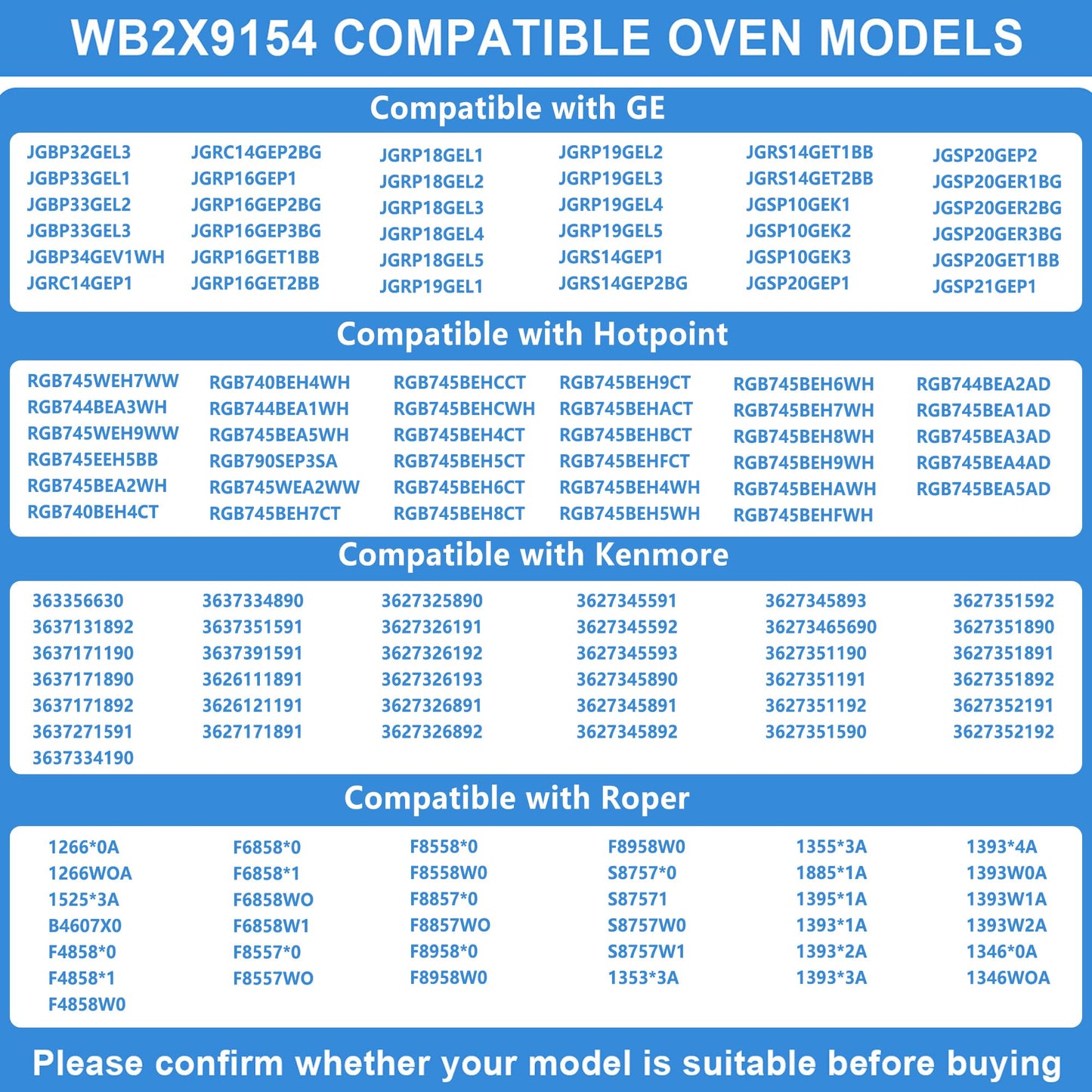 WB2X9154 Oven Igniter Compatible with GE/Kenmore/Hotpoint/Roper XL44 Round Gas Range Stove Broiler Igniter Replacement WB13K10027 WB13K3 WB13K4 PS243425 AP2014008 GR403,3-1/2 Inches long 115V 2.5-3.0A
