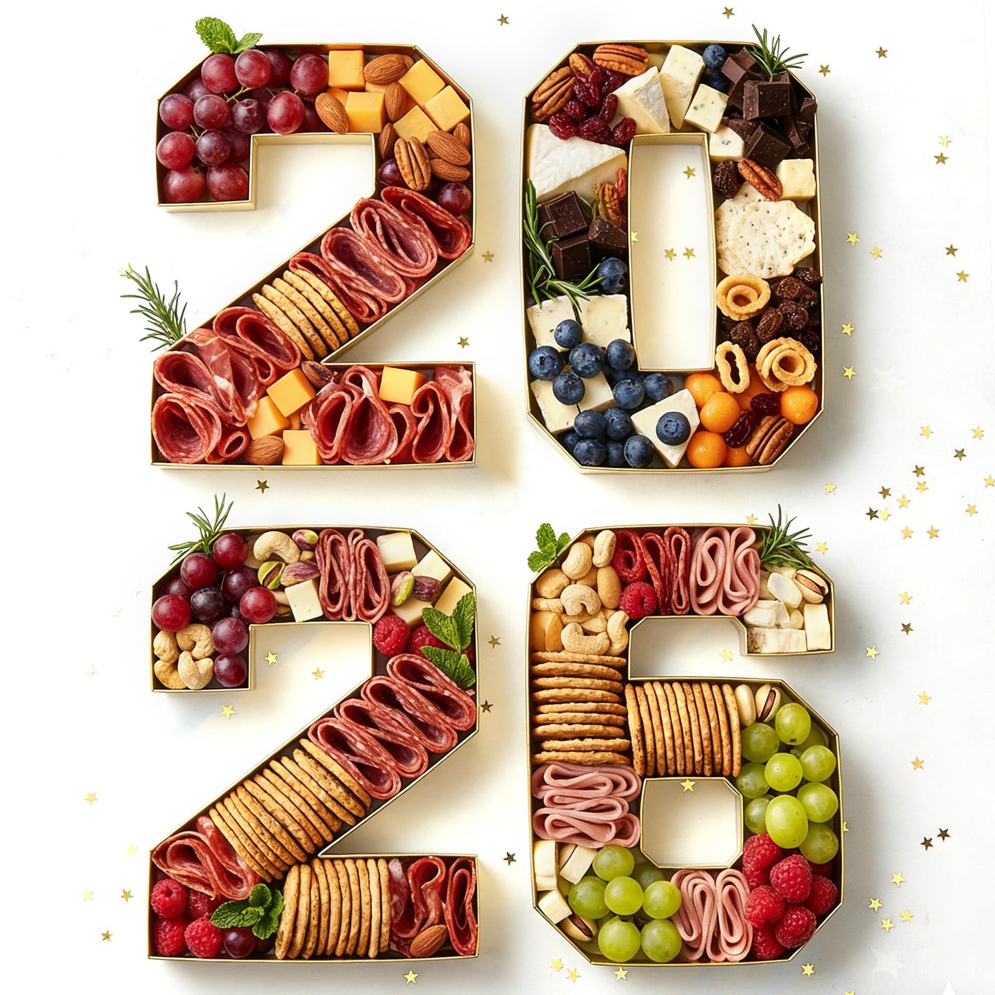2026 Graduation Decorations 2026 Cardboard Numbers Charcuterie Board Box 10" Fillable Paper Tray for Grad Centerpieces Party Table Supplies Display Candy Snack Tray for New Year Birthday Celebration