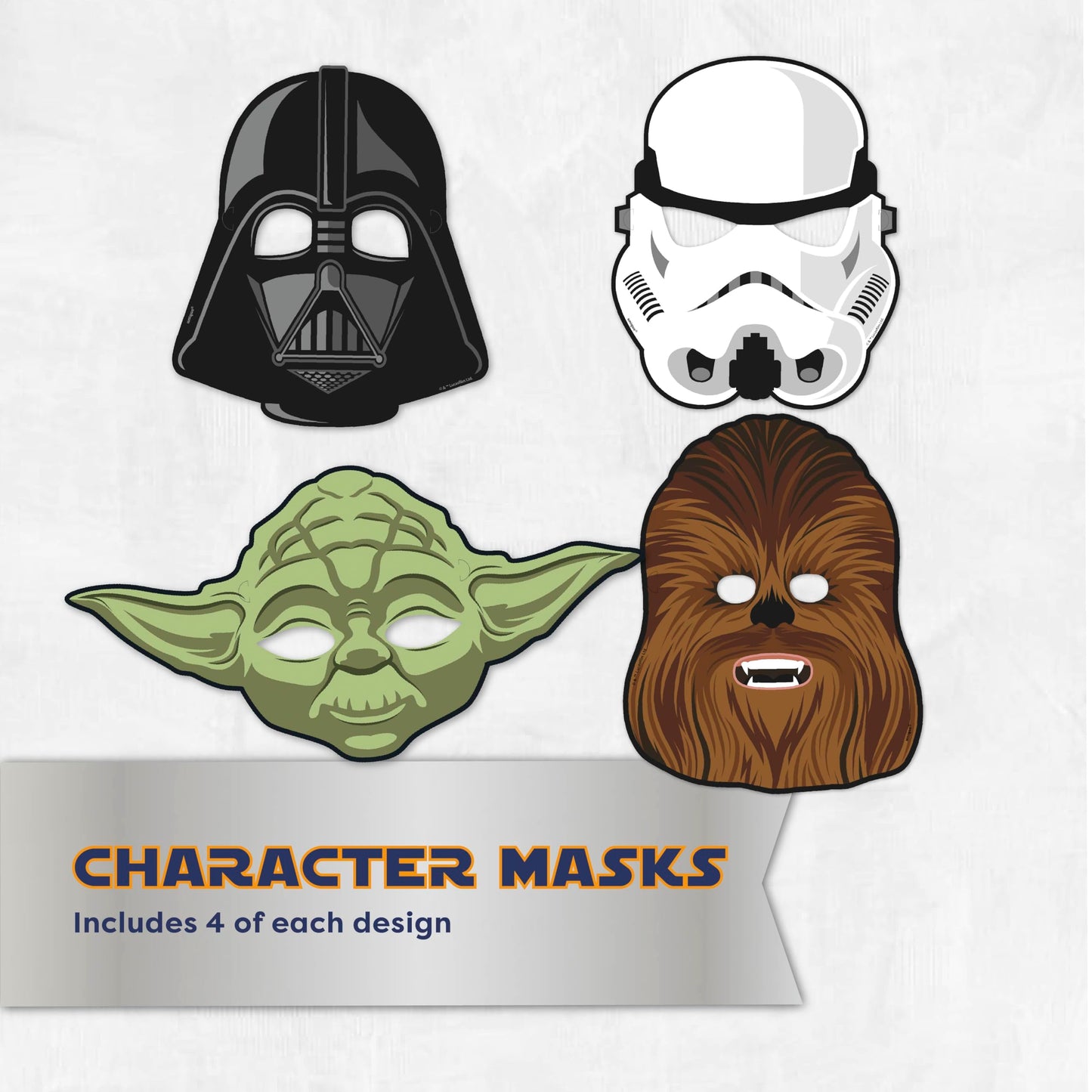 Star Wars Birthday Decorations Set | With 16 Plates, 16 Napkins, 16 Masks, Banner, Tablecover, Birthday Sticker | Officially Licensed
