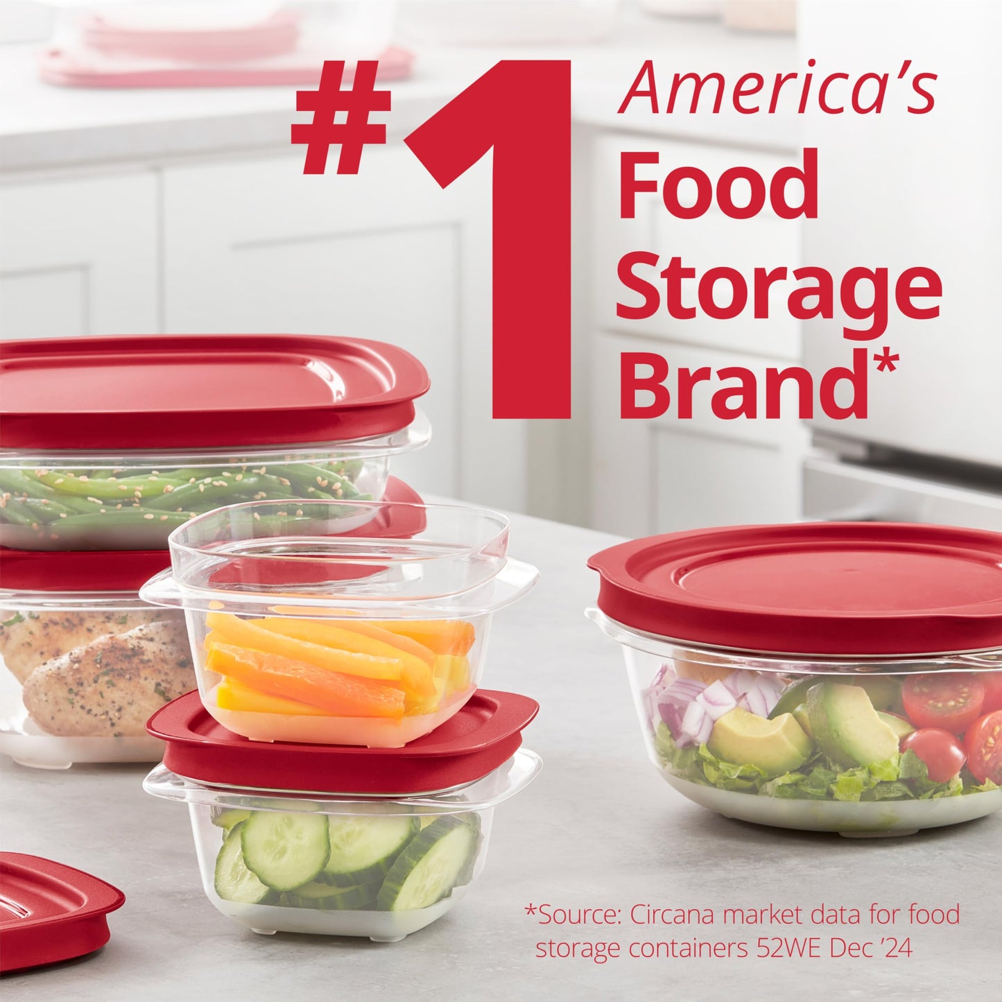Rubbermaid EasyStore Rectangle, Square, and Round Containers, 34-Piece Set, Food Storage Containers, Food Storage Containers with Lids