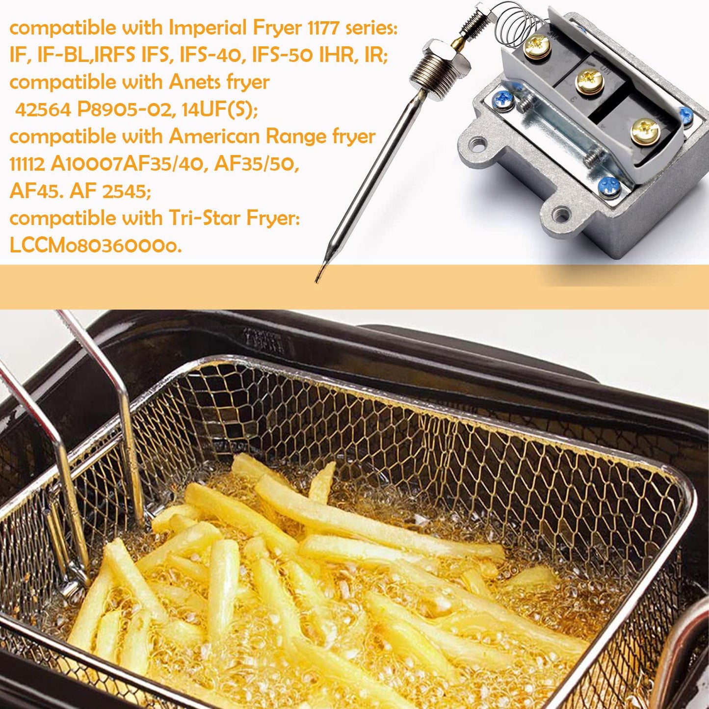 1177 high limit thermostat fryer switch for Fryer 3/8" Mpt Stuff Box LCCM2003000 Gas Fryer, 301030005 Hi-Limit Compatible With Atosa Catering Equipment