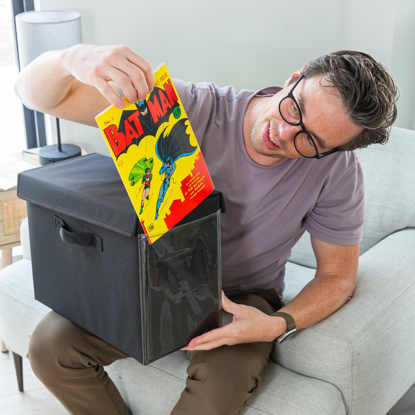 Swanky Nerd Comic Vision Comic Book Storage Box and Comic Book Display [Patent Pending] - Removeable, enclosed top - 2pack