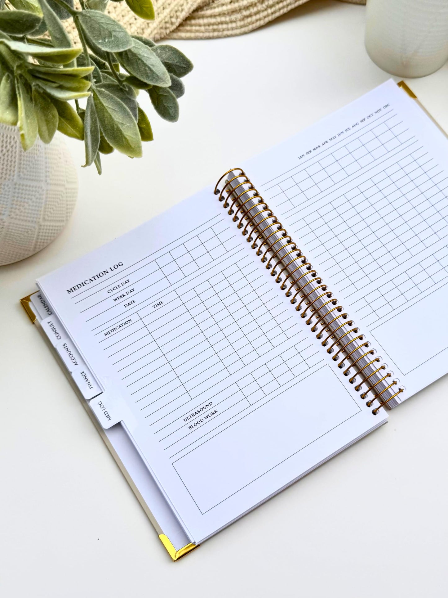 IVF Journey Planner | Fertility & IVF Journey Organizer for Women | Infertility Support & Treatment Tracker | Minimalist Design | By Psalm & Baby Dust