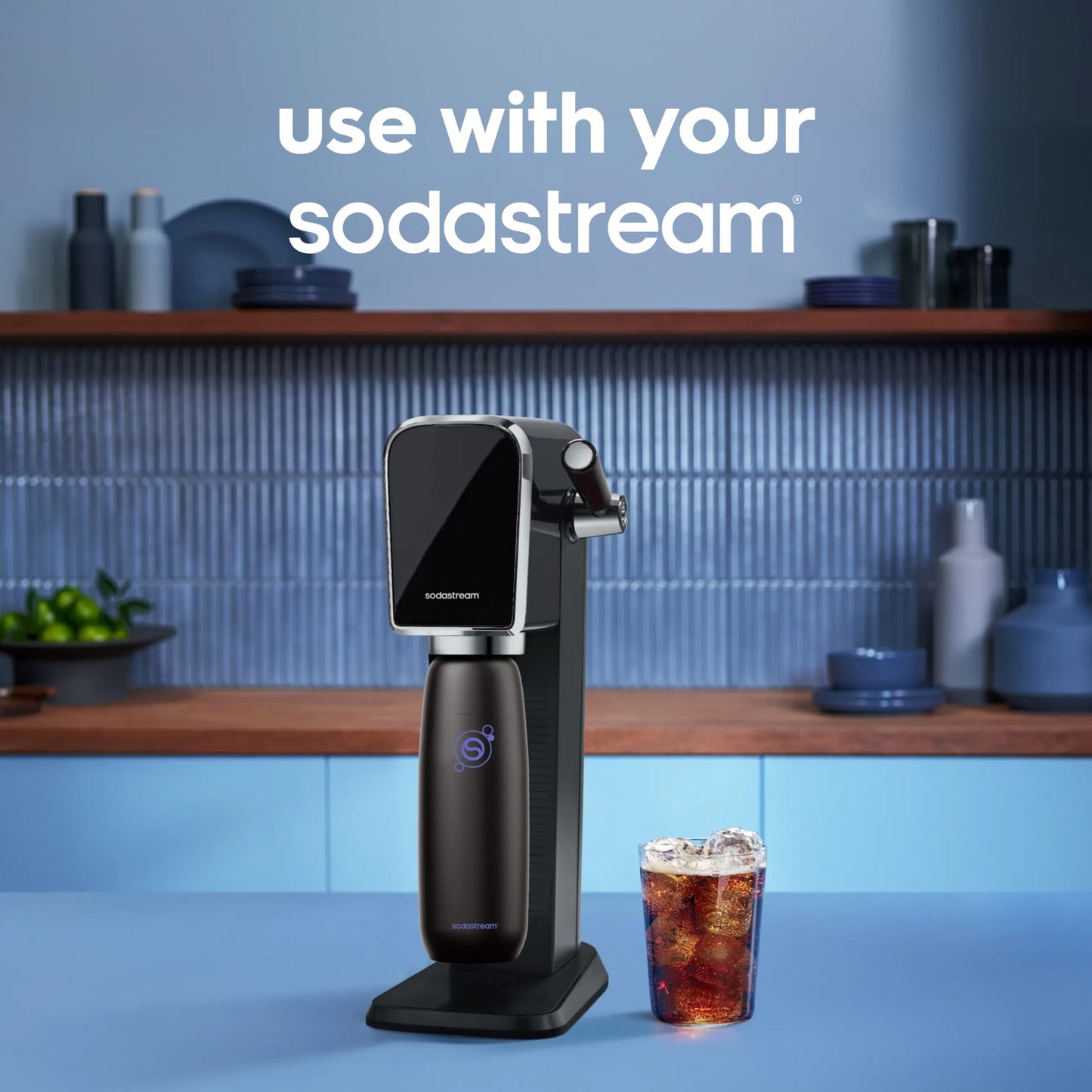 sodastream Fizz & Go Cool - All Metal Bottle (Black) Carbonating Bottle Capacity, 0.9L