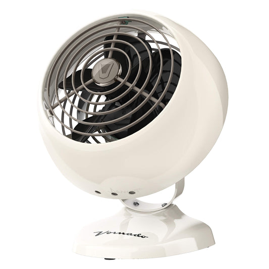 Vornado VFAN™ Mini Classic Vintage Fan, Retro Metal Air Circulator, For Desk & Bedside, 2 Speeds, Adjustable Tilt, Personal Cooling with Targeted Airflow, Quiet Fan, Vintage White