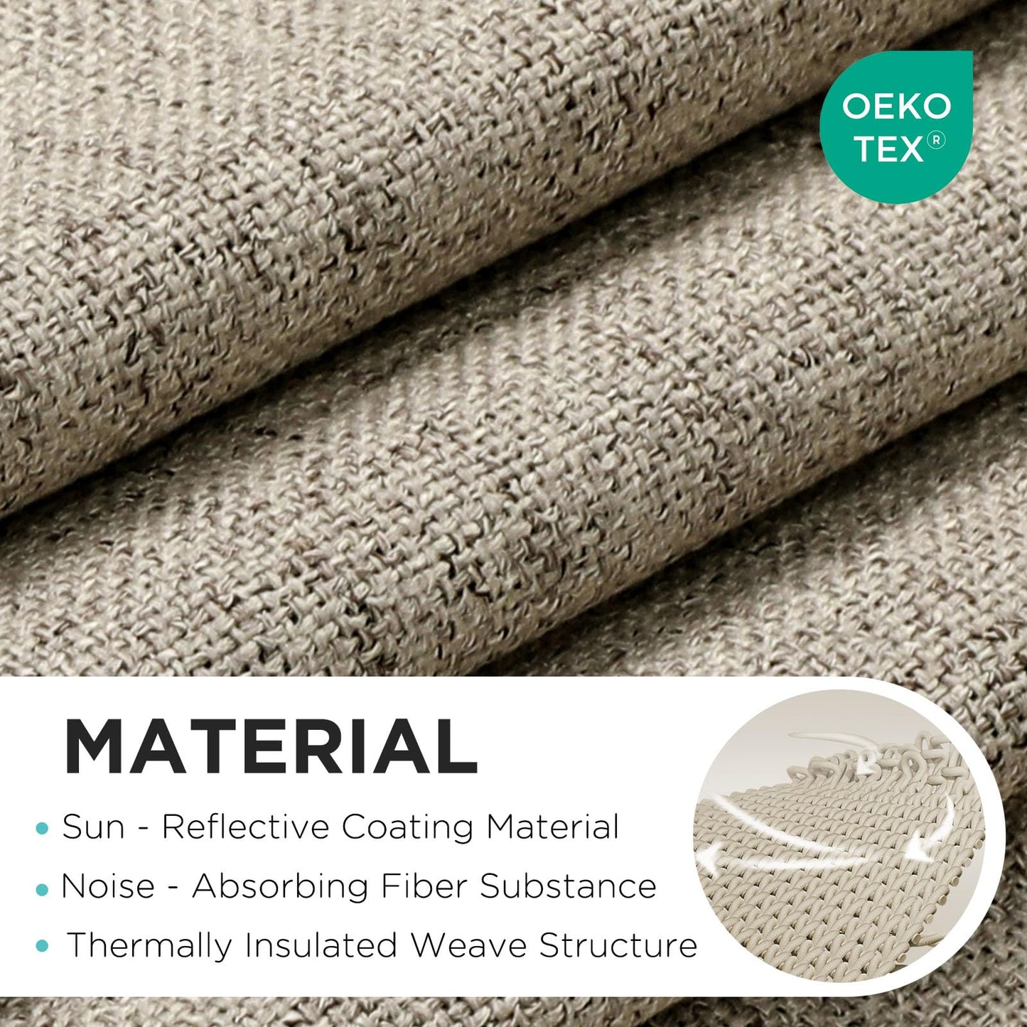 Joydeco Cordless Roman Shades, Linen Fabric Window Blinds, Thermal Insulated Blackout Blinds, Room Darkening Shades for Indoor Windows, Easy to Install, 35" W×75" H, Linen