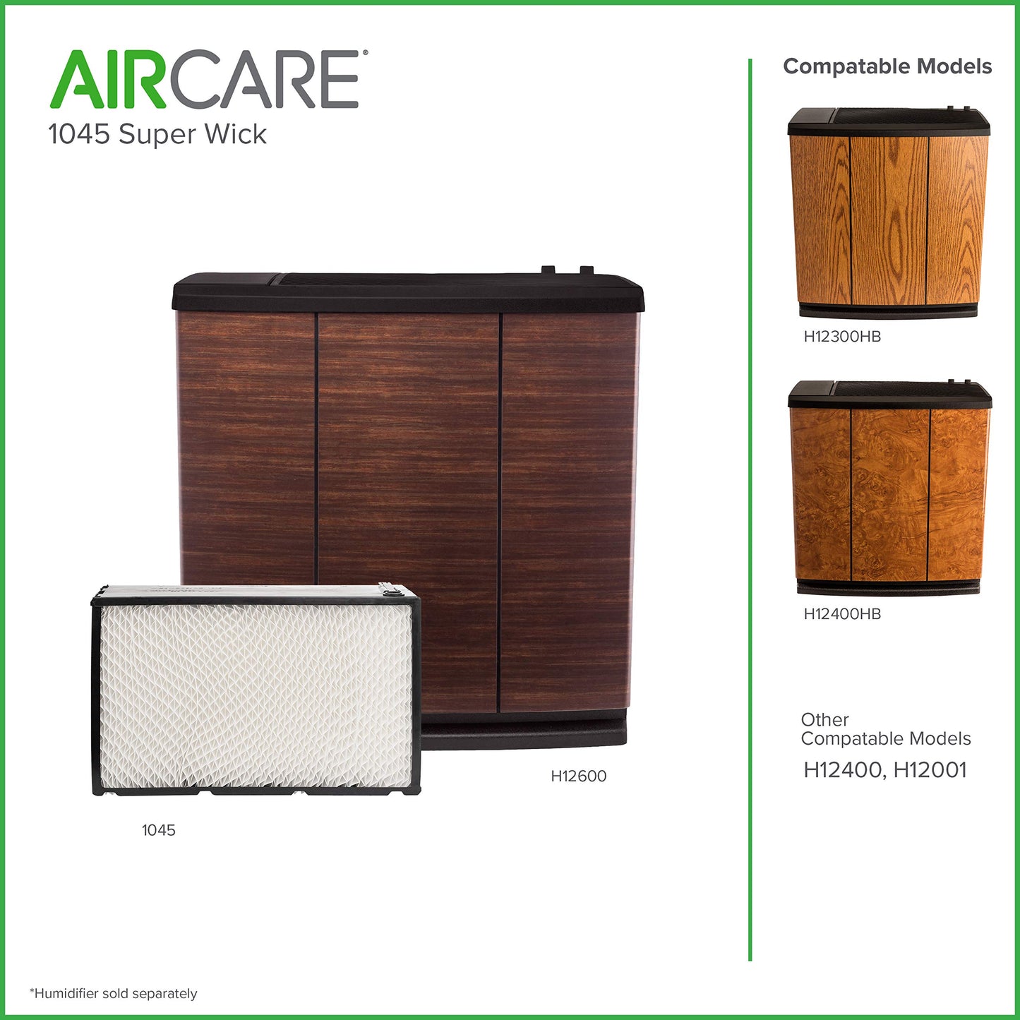 AIRCARE 1045 Replacement Console Wick, Black (2)