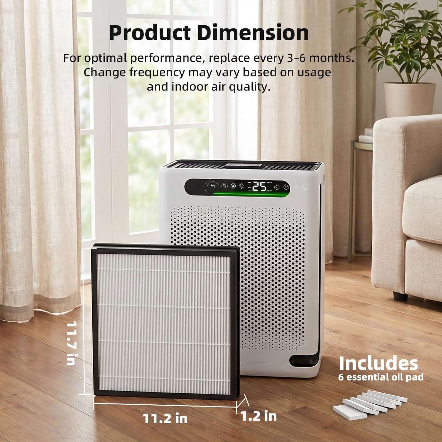 3 Pack HAP605 HAP607 Replacement Filter Compatible with FreAire & XenonLab HAP605 HAP607 Air Purifiers, 3-in-1 High‑Efficiency Activated Carbon Filter for Home