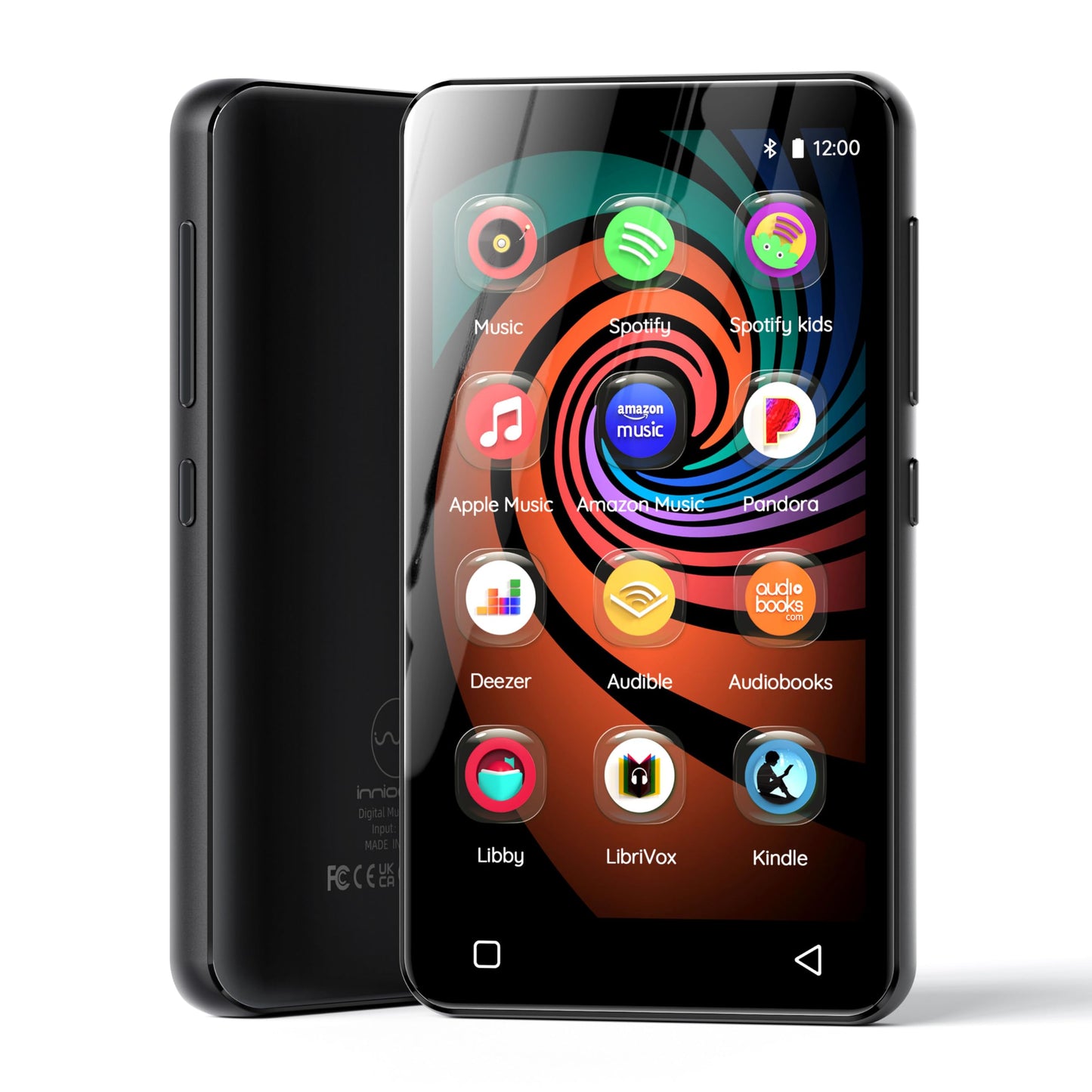 160GB MP3 Player with Bluetooth and WiFi, innioasis Music Player with Spotify,Pandora,Amazon Music,4" Touch Screen Android MP4 MP3 Player for Kids with Libby,Audible,Spotify Kids(Black)