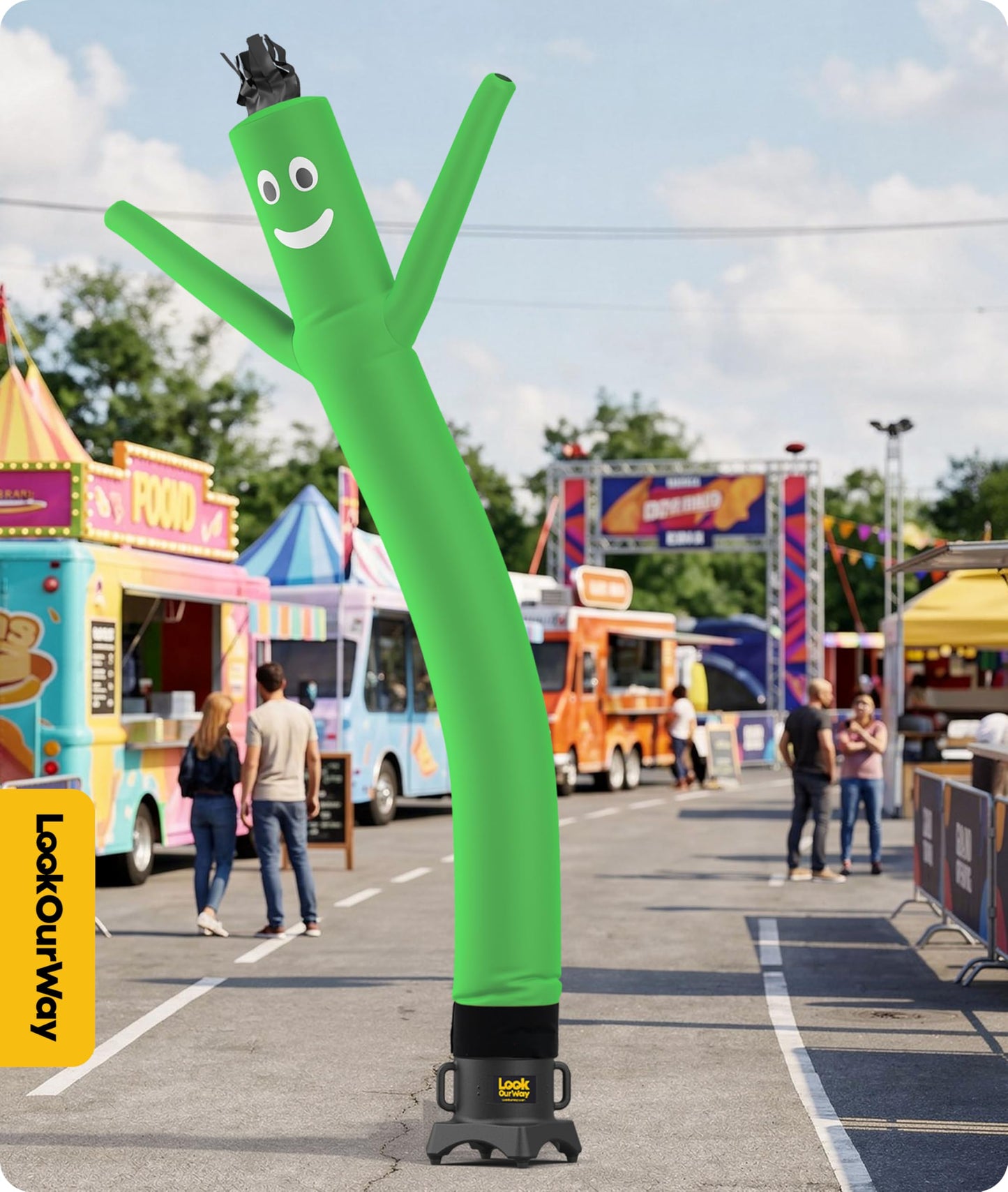 LookOurWay Air Dancers Inflatable Tube Man Attachment - 10 Feet Tall Wacky Waving Inflatable Dancing Tube Guy for Business Promotion - Blower Not Included - Green