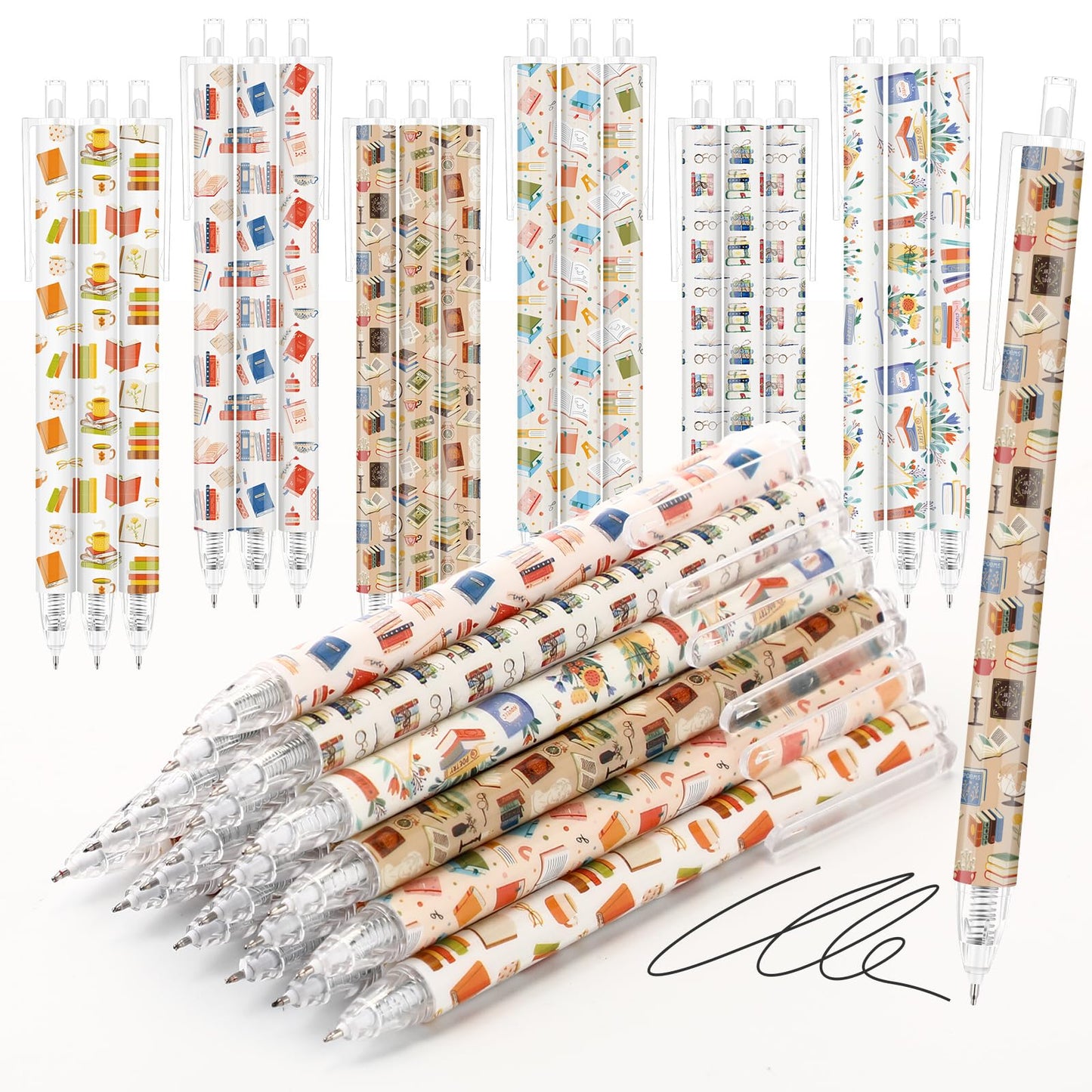 Jetec 240 Pcs Book Lover Gifts Ballpoint Pens Sets Stuff Aesthetic Retractable Pens Office Supplies Gift for Student Book Club Reading Librarian Gifts National Library Lovers Month Party Favor Grad