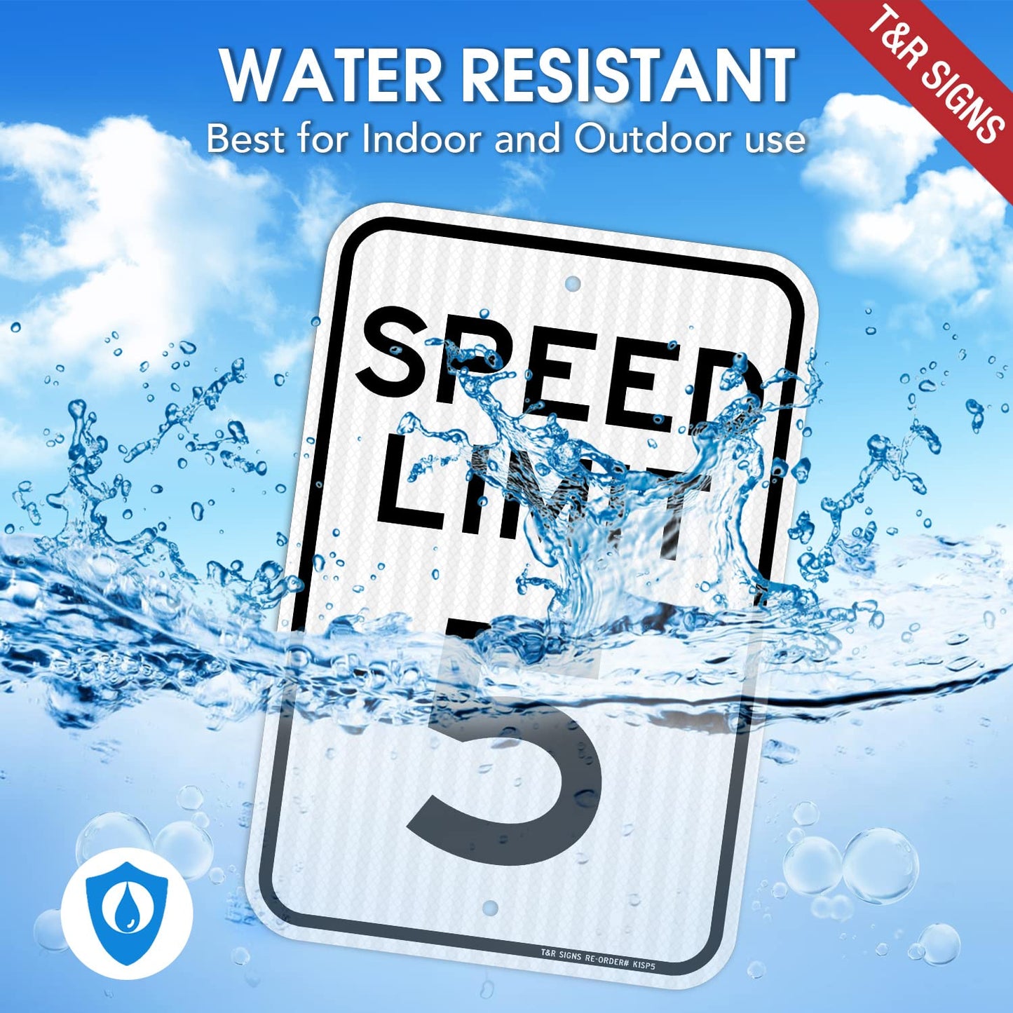 (4 Pack) Speed Limit 5 MPH Sign, Slow Down Sign, Traffic Sign, 18" x 12" Engineer Grade Reflective Sheeting, Rust Free Aluminum, Weather Resistant, Waterproof, Fade Resistant, 2 Pre-drilled Holes