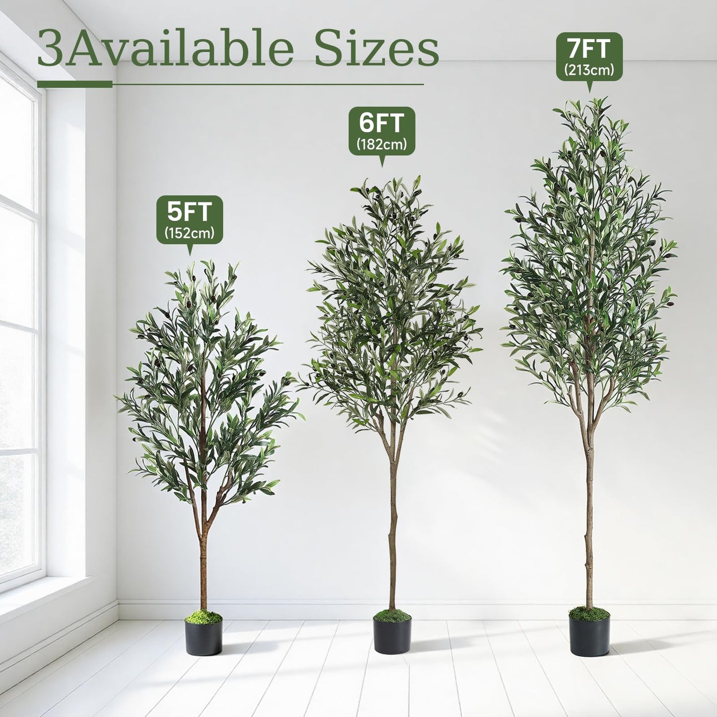 Alupssuc 6ft Olive Tree Artificial Indoor, Fake Tree Potted Faux Olive Trees with Lifelike Fruits and Realistic Leaves, Artificial Plants Indoor Fake Plants for Modern Home Office Living Room Decor