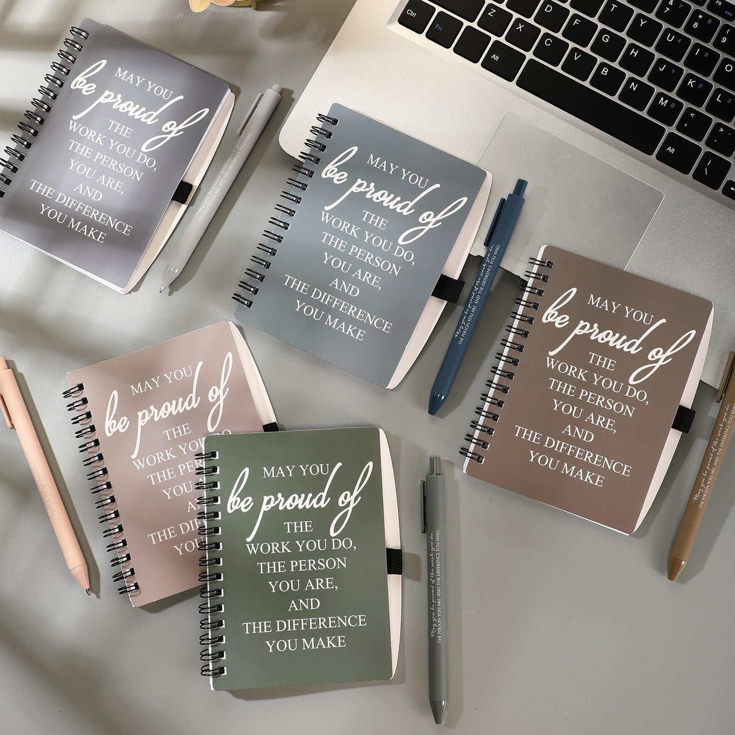 Honoson 50 Sets/100 Pcs Graduation Appreciation Gifts May You Be Proud The Work Notebook with Ballpoint Pen Thank You Notebooks 2026 CNA Appreciation Gifts for Staff Nurse Coworker (Chic Color)
