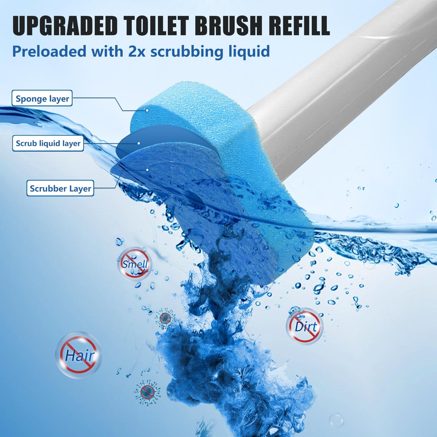 144 Toilet Brush Refills, Upgraded Wand Refill for Bathroom Cleaning, Disposable Toilet Brush Heads Compatible with HOMEBTTER and Most Wand.