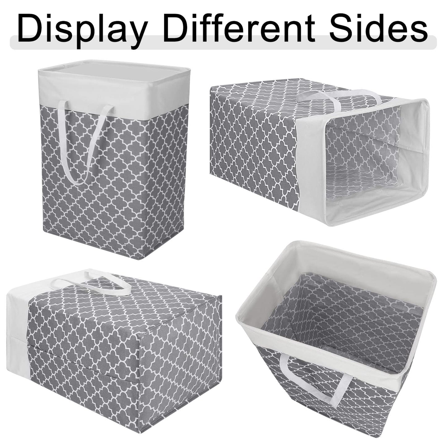 Treela 6 Pack 75l Large Laundry Baskets Collapsible Laundry Hampers with Reinforced Handles, Waterproof Freestanding Clothes Hamper Dirty Clothes Basket for Dorm Bedroom Bathroom Towels Toys(Gray)