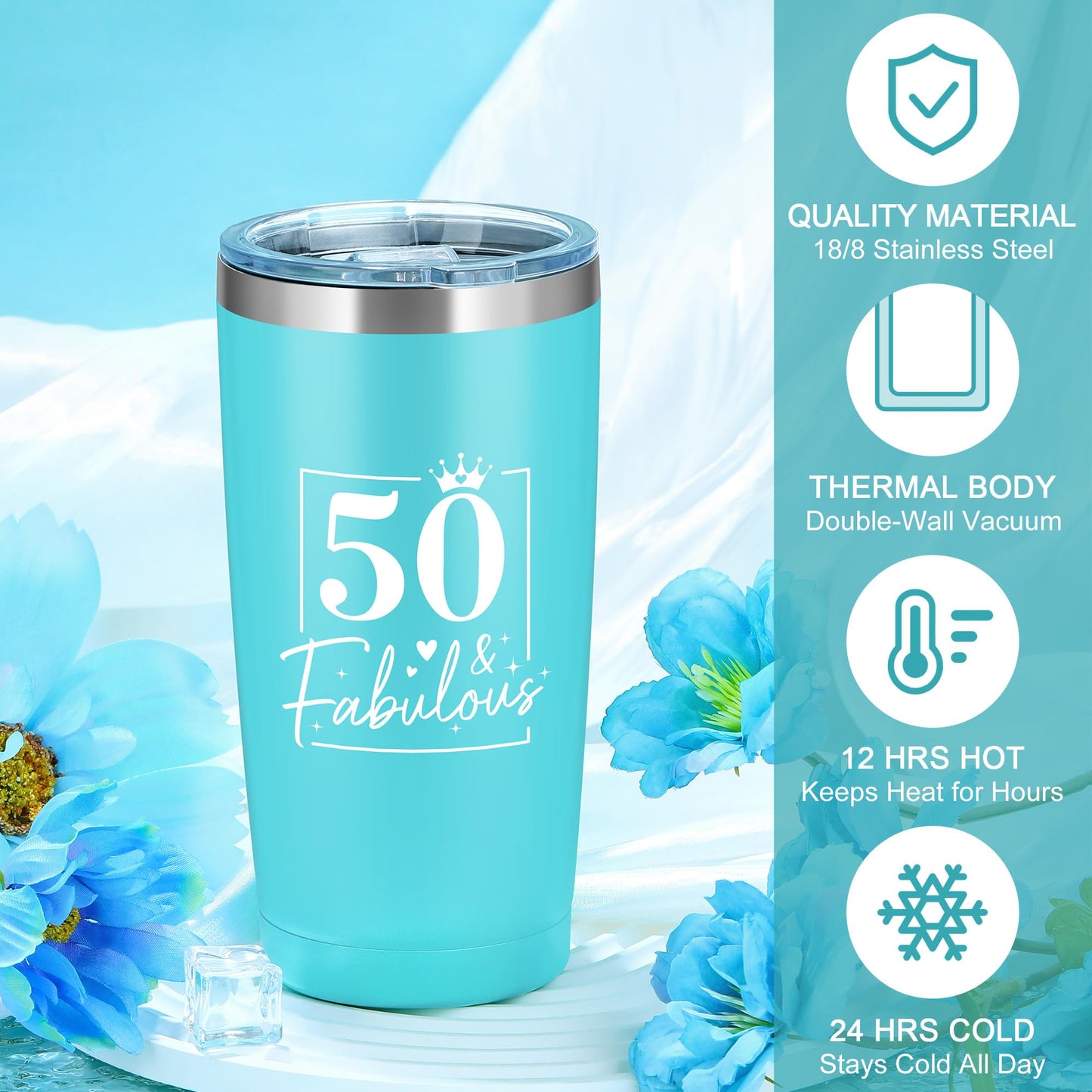 50th Birthday Gifts for Her 50 Year Old Gifts for Women Turning 50 and Fabulous Gift Ideas for Woman Cool 1976 Birthday Gift for Woman Happy 50th Bday Decorations Basket for Mom Daughter with Tumbler